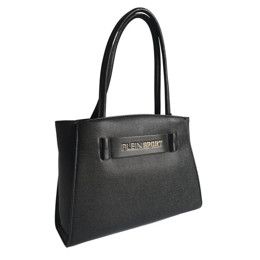 Plein Sport Sleek Black Three-Compartment Tote Women's Bag