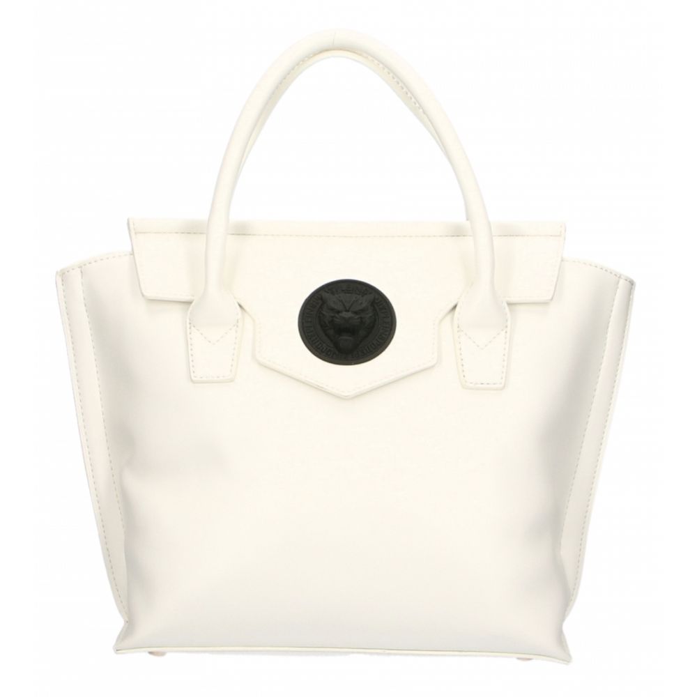 Plein Sport Elegant White Handbag With Magnetic Women's Closure