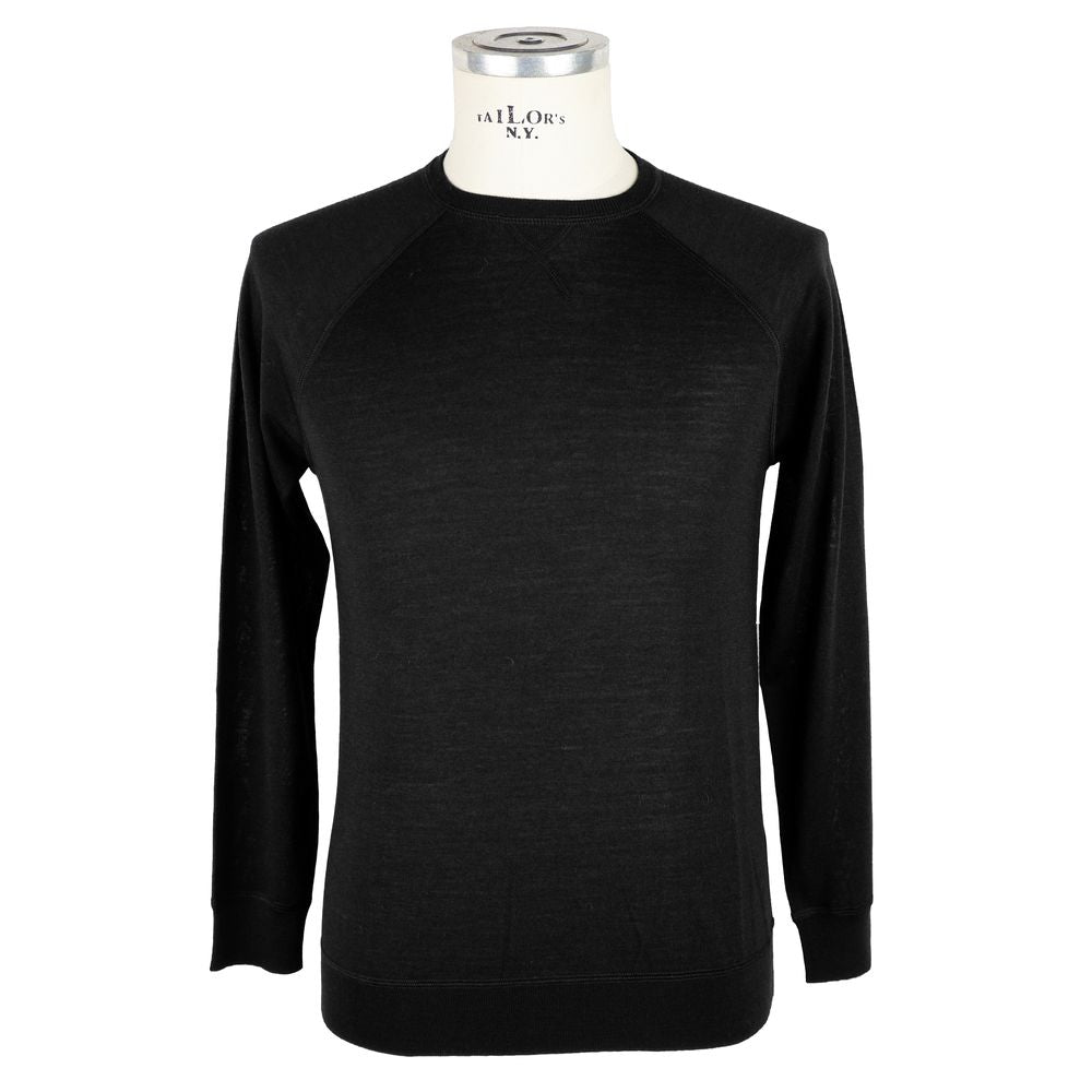Emilio Romanelli Black Merino Wool Men's Sweater