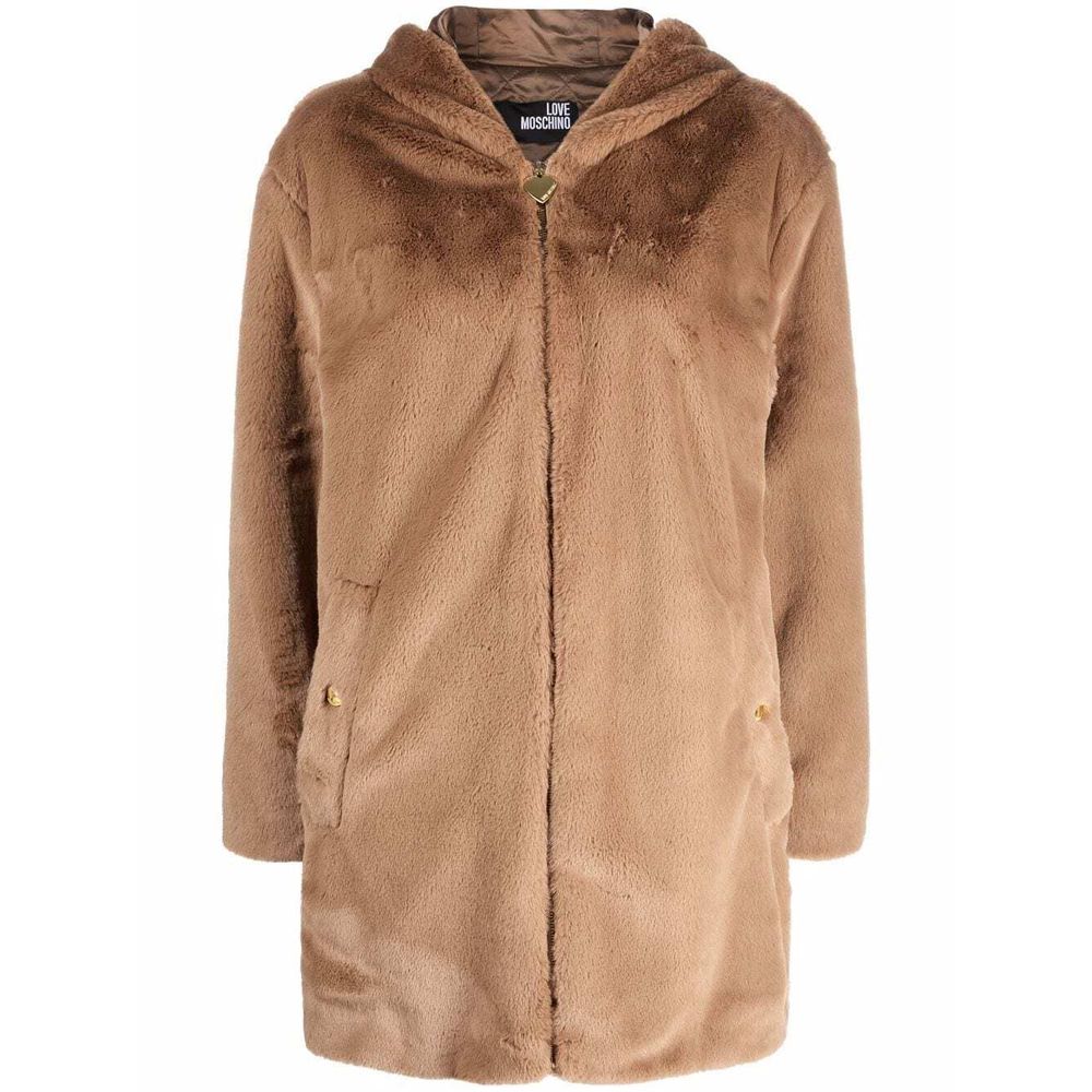 Love Moschino Beige Polyester Women Women's Coat