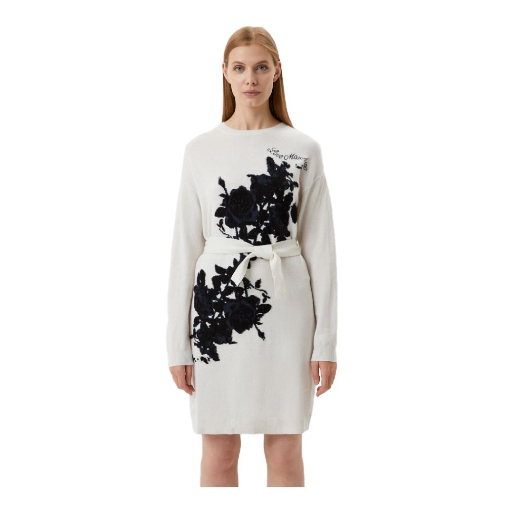 Love Moschino Elegant Embroidered Wool Blend Long Women's Dress