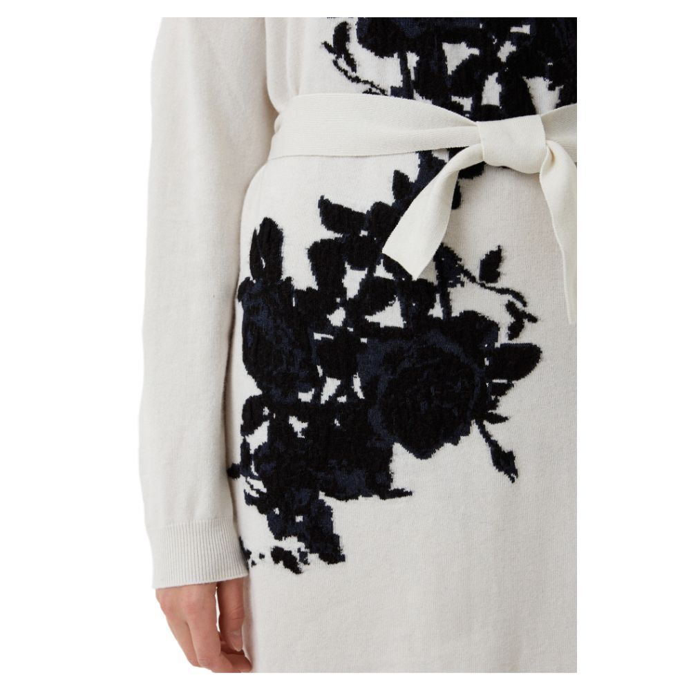 Love Moschino Elegant Embroidered Wool Blend Long Women's Dress