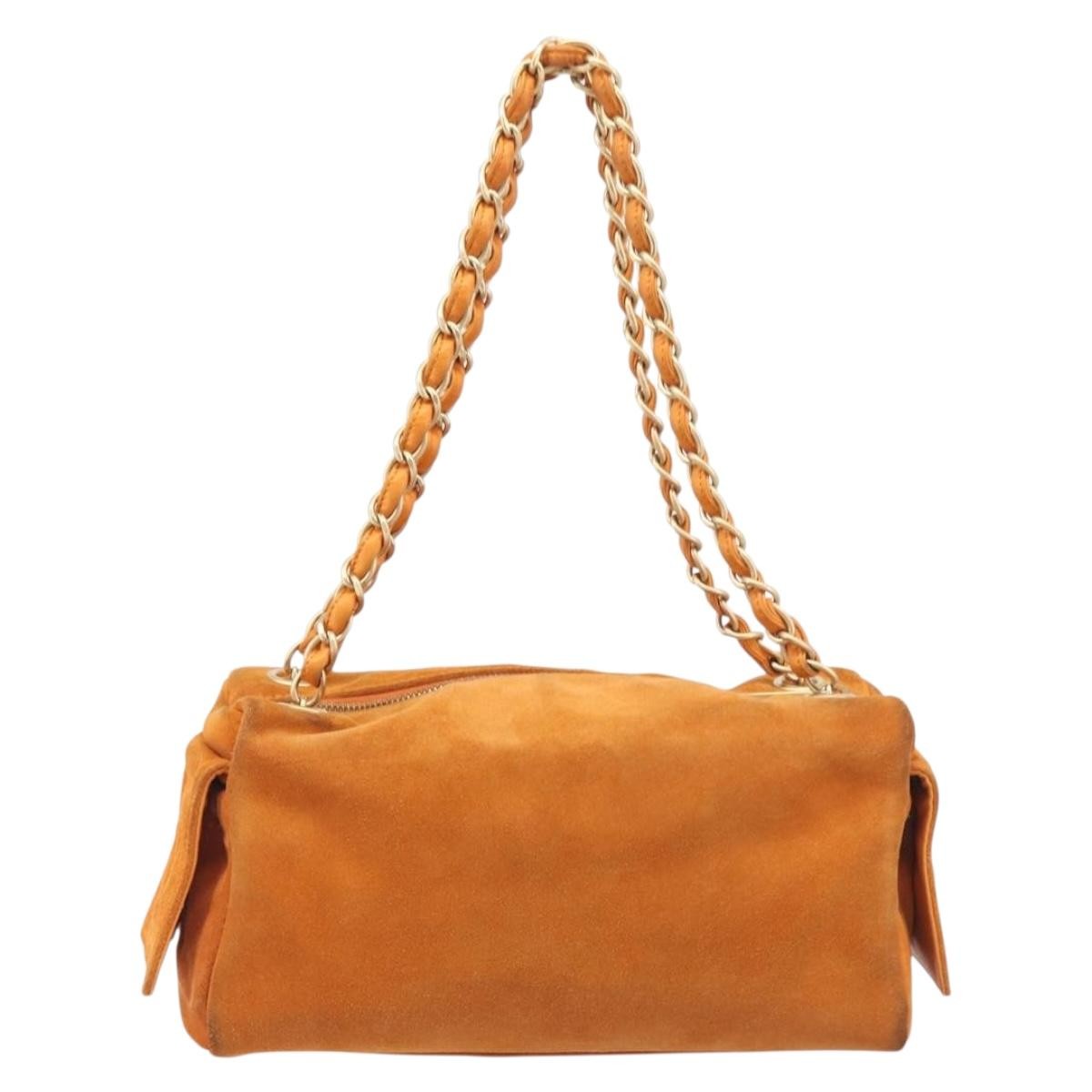 Chanel Coco Mark Suede Orange Suede Shoulder Bag Bag (Pre-Owned)