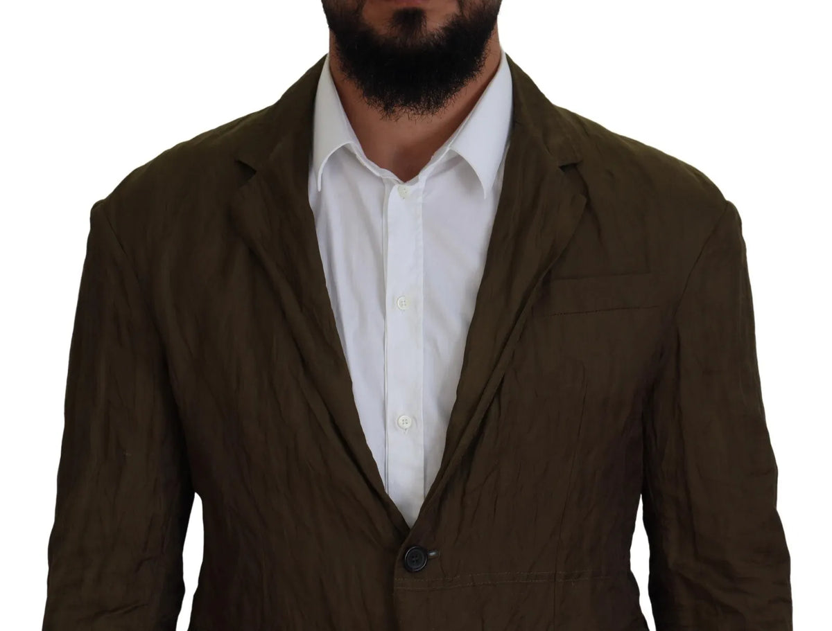 Dsquared² Green Single Breasted Men Coat Blazer Men's Jacket (Pre-Owned)