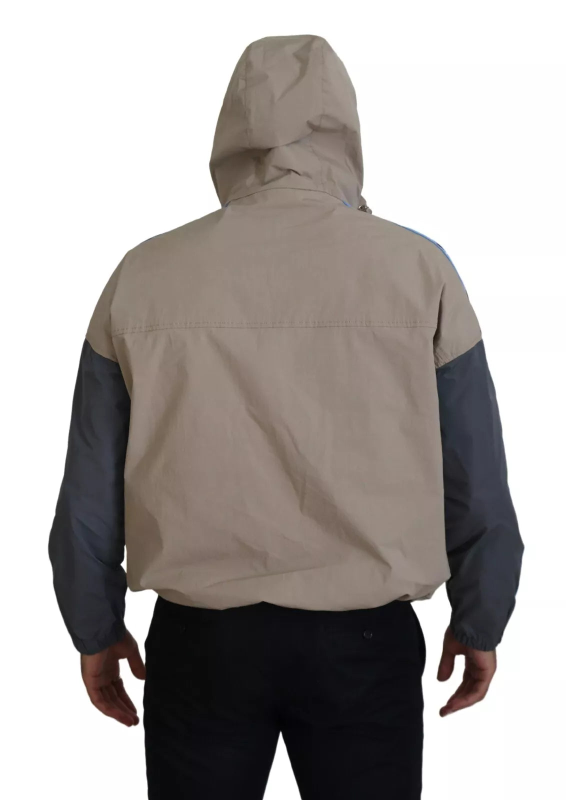 Dsquared² Brown Gray Sleeves Hooded Full Zip Men's Jacket (Pre-Owned)