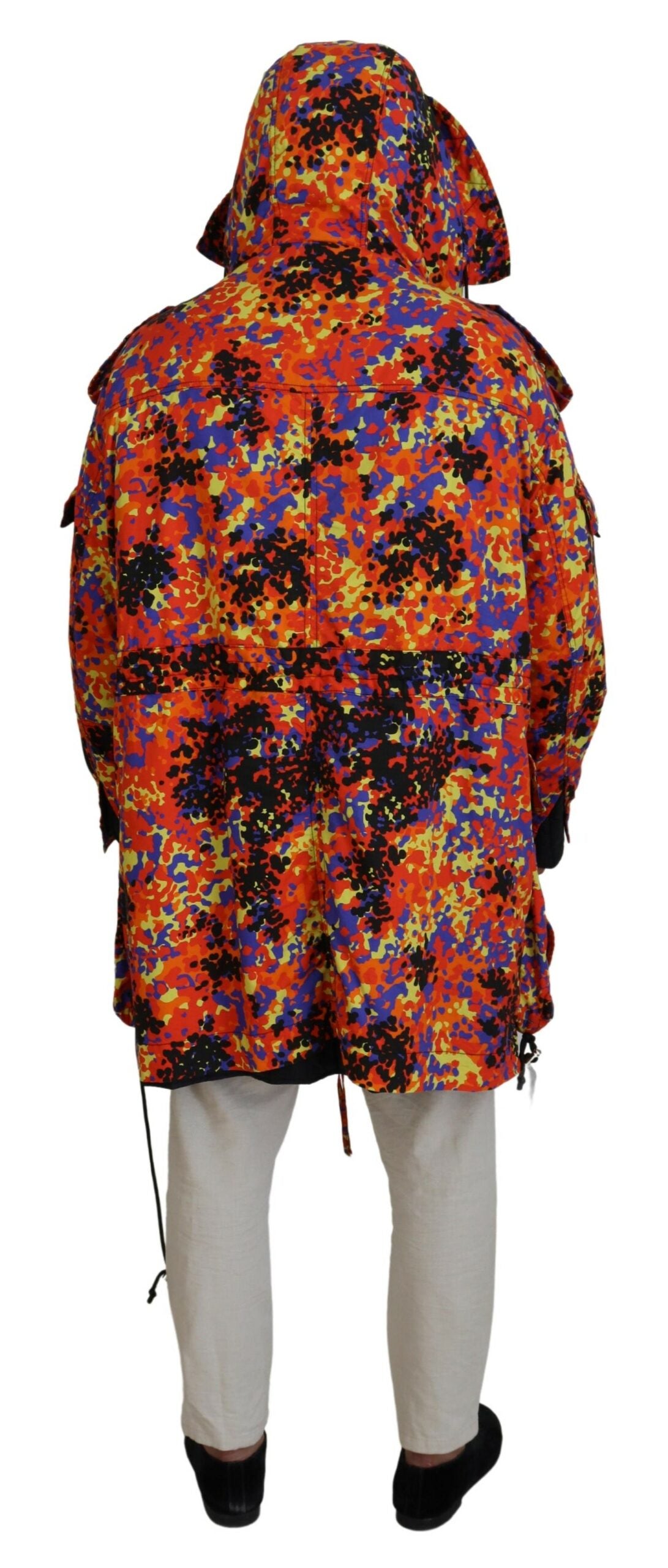 Dsquared² Multicolor Long Hooded Cargo Pocket Coat Men's Jacket (Pre-Owned)