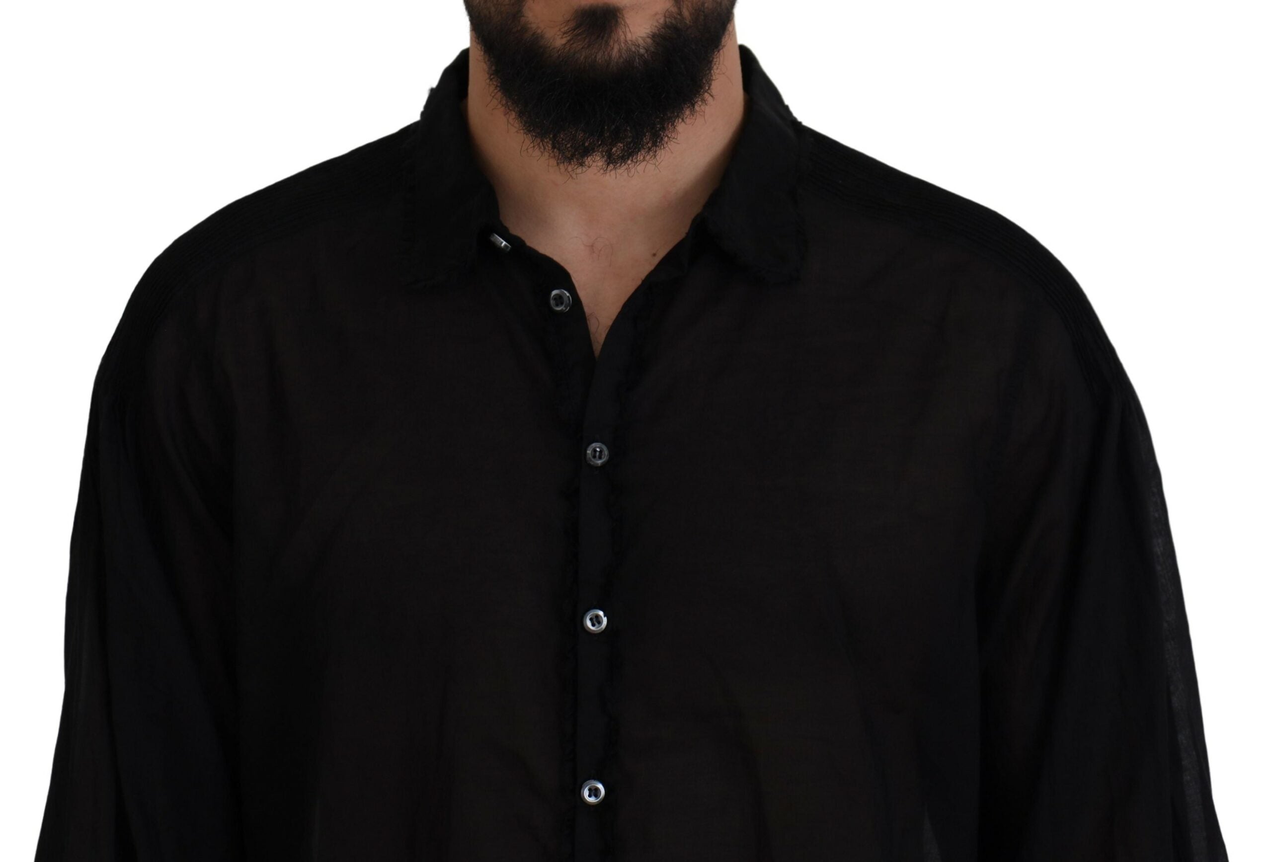 Dsquared² Black Cotton Collared Long Sleeves Formal Men's Shirt (Pre-Owned)
