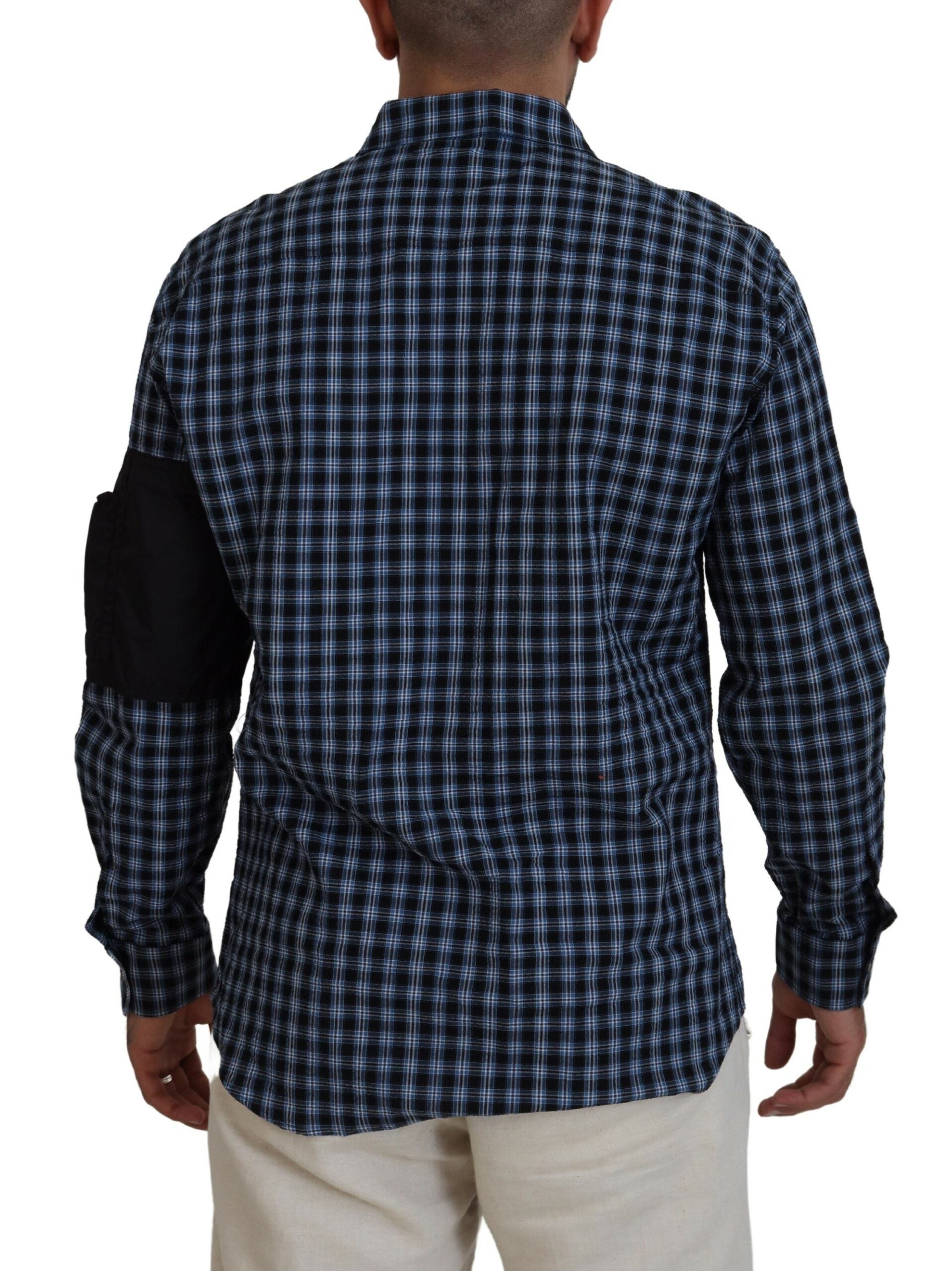 Dsquared² Multicolor Black Arm Plaid Men Long Sleeves Men's Shirt (Pre-Owned)