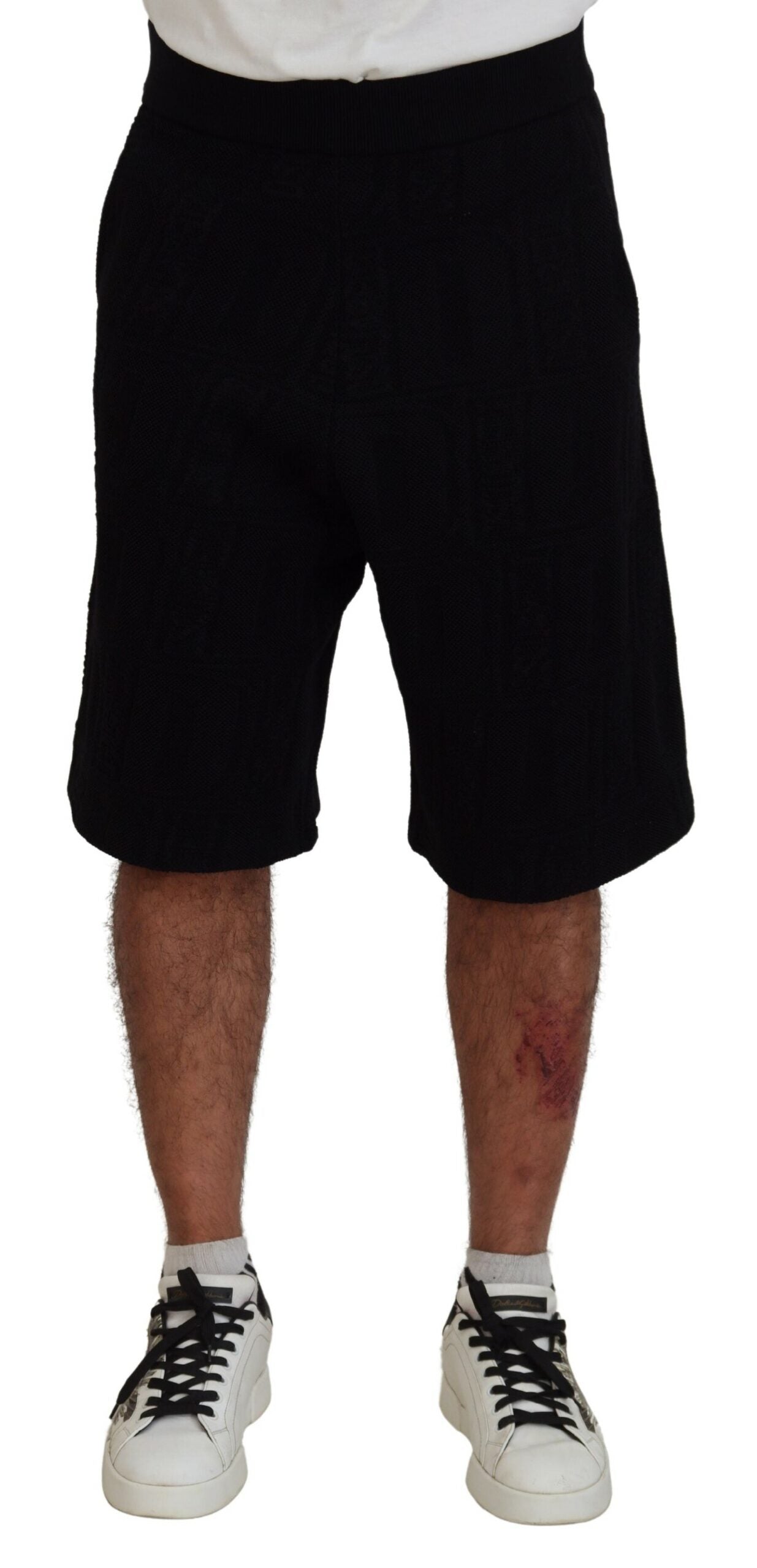 Dsquared² Black Solid Pull On Men Casual Bermuda Men's Shorts (Pre-Owned)