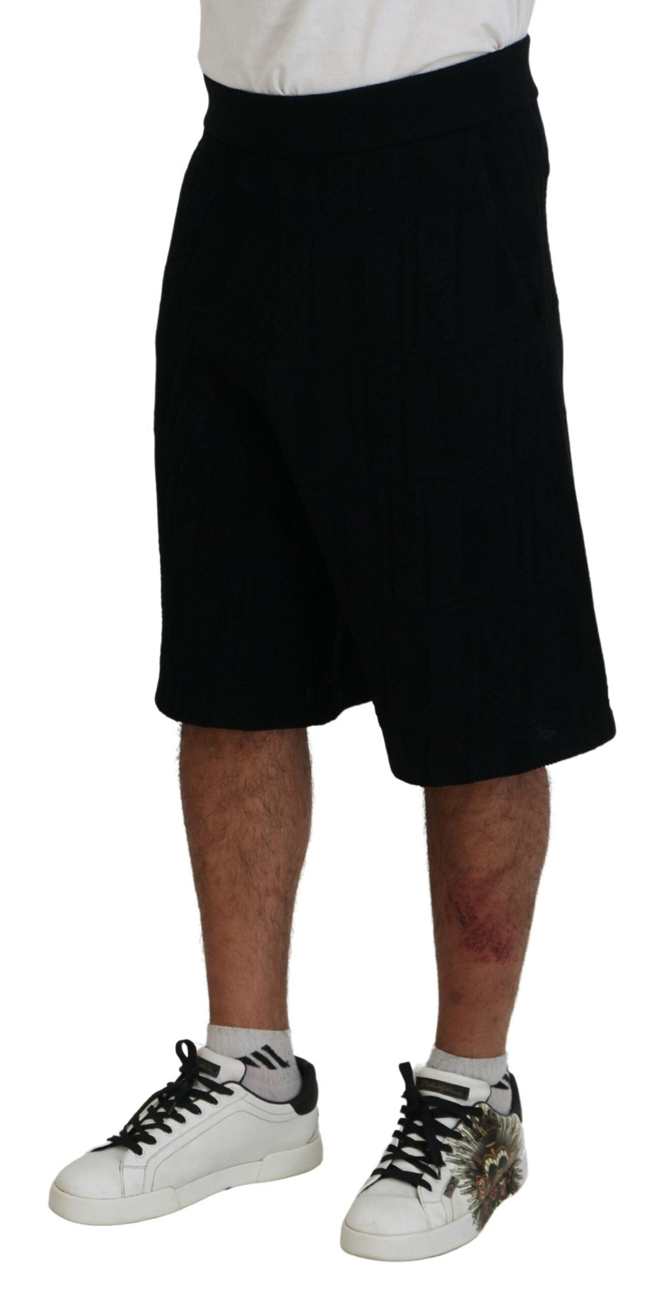 Dsquared² Black Solid Pull On Men Casual Bermuda Men's Shorts (Pre-Owned)
