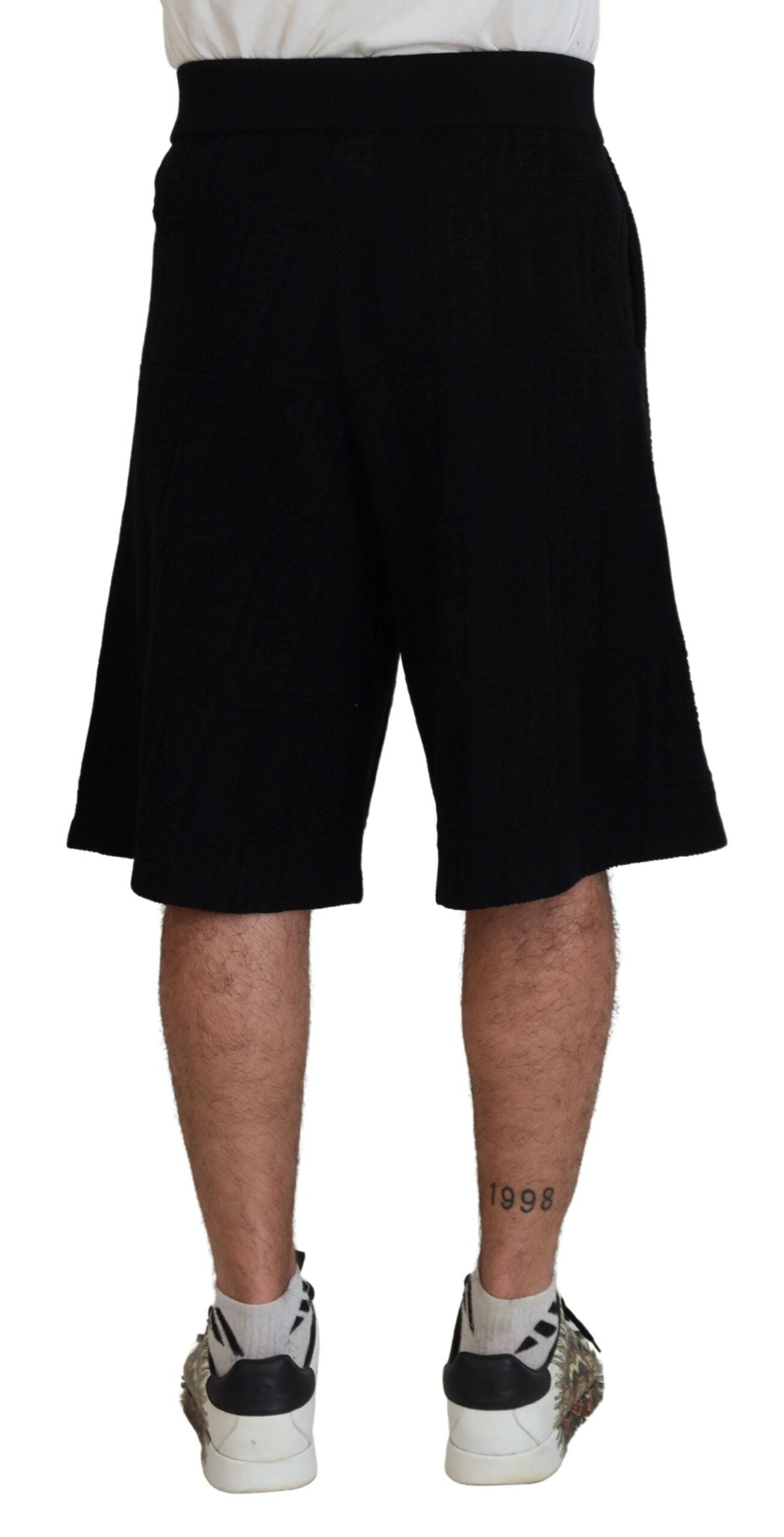 Dsquared² Black Solid Pull On Men Casual Bermuda Men's Shorts (Pre-Owned)