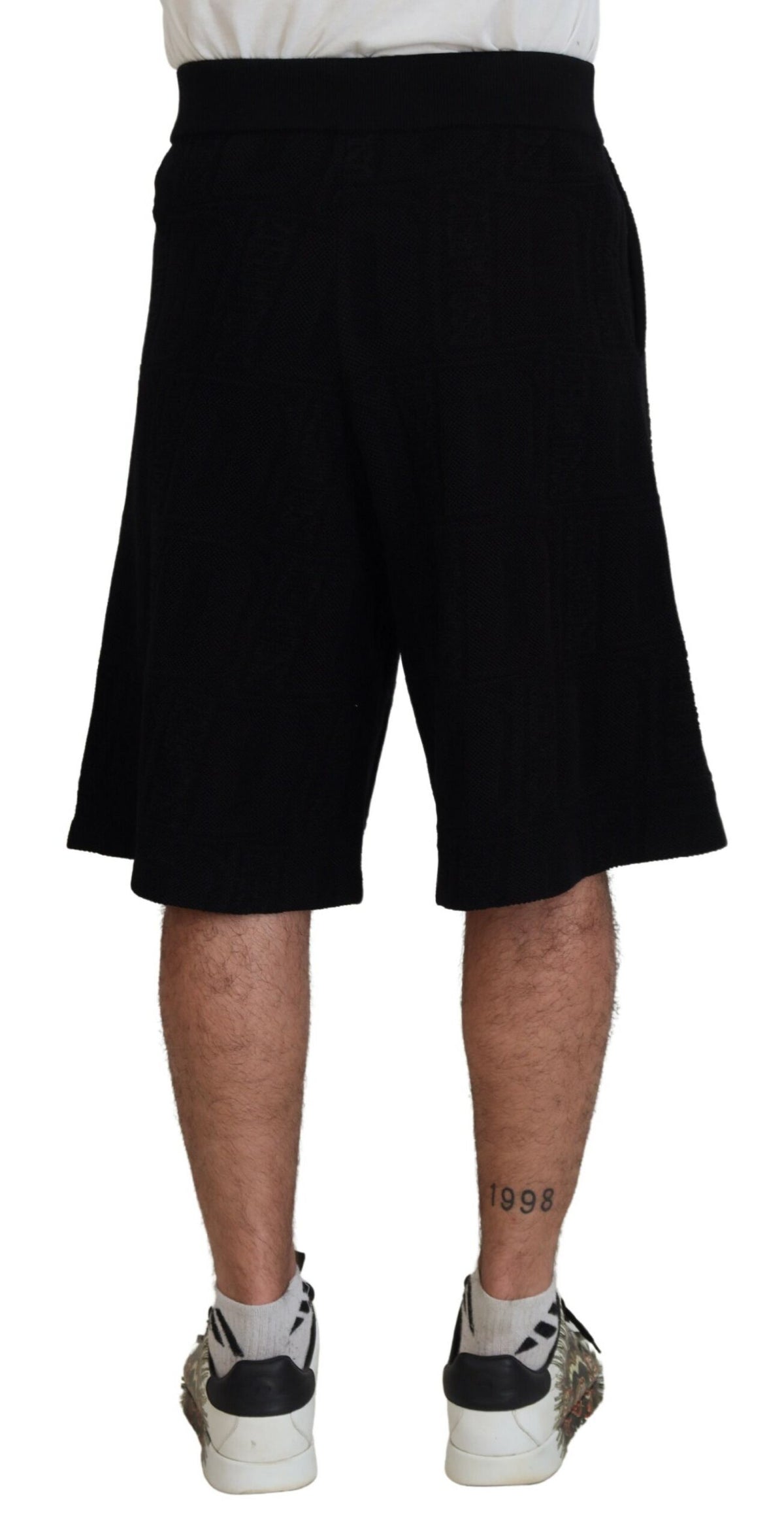 Dsquared² Black Solid Pull On Men Casual Bermuda Men's Shorts (Pre-Owned)