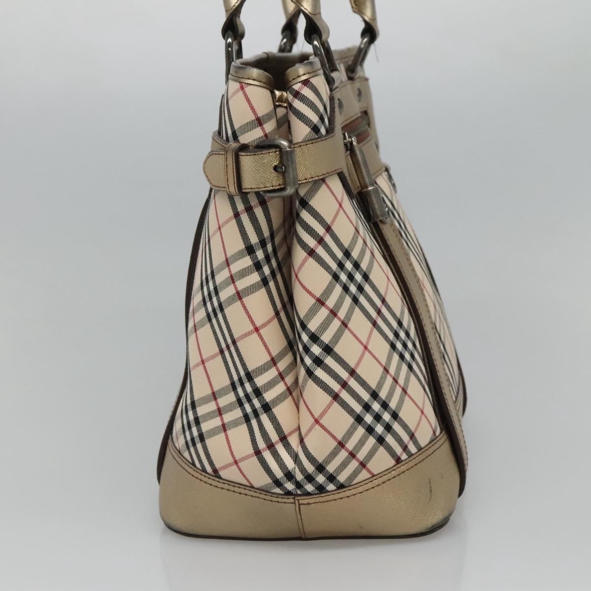 Burberry Nova Check Tote Canvas And Leather Beige Canvas Tote Bag Bag (Pre-Owned)