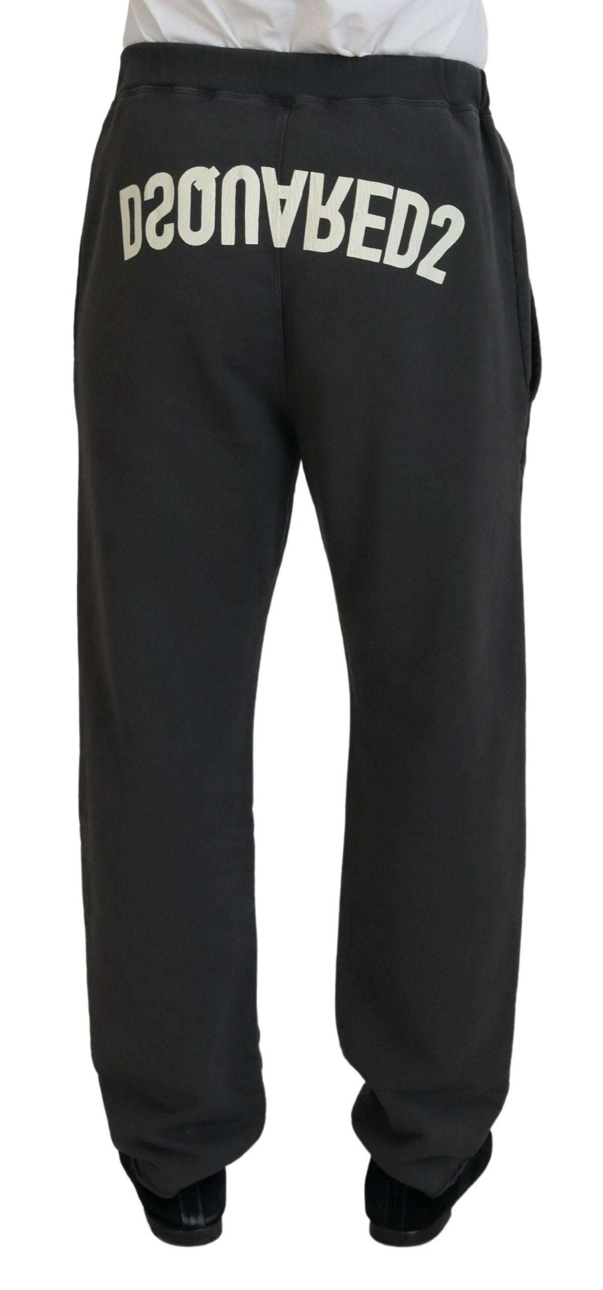 Dsquared² Dark Gray Cotton Men Casual Tattered Men's Pants (Pre-Owned)