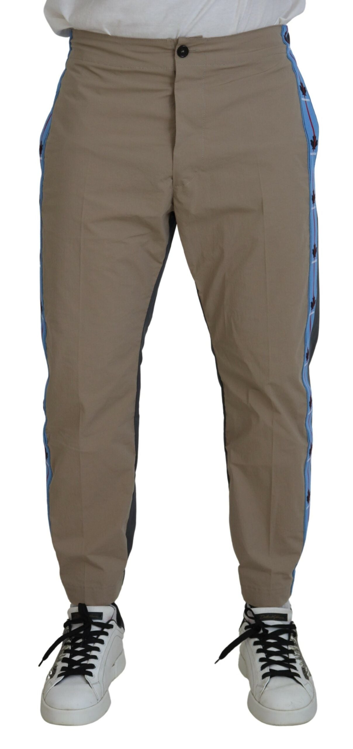 Dsquared² Cotton Brown Gray Two Tone Men Casual Men's Pants (Pre-Owned)