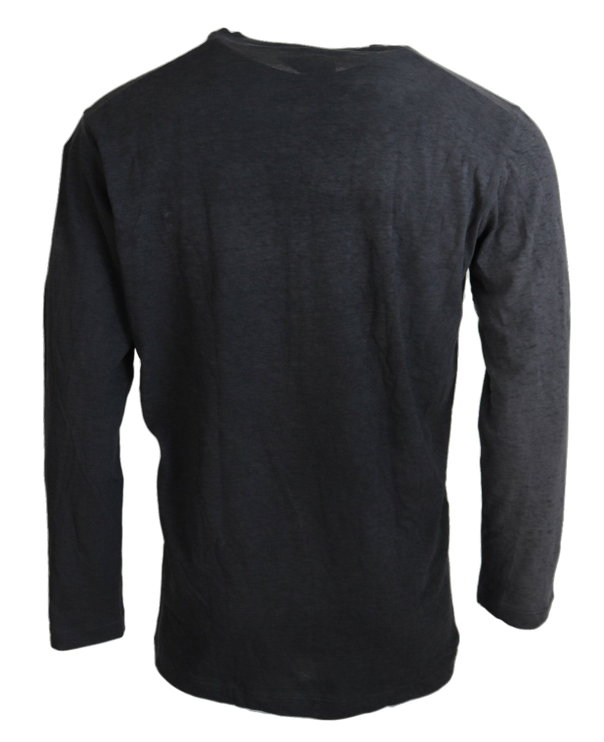 Dsquared² Black Cotton Linen Long Sleeves Pullover Men's Sweater