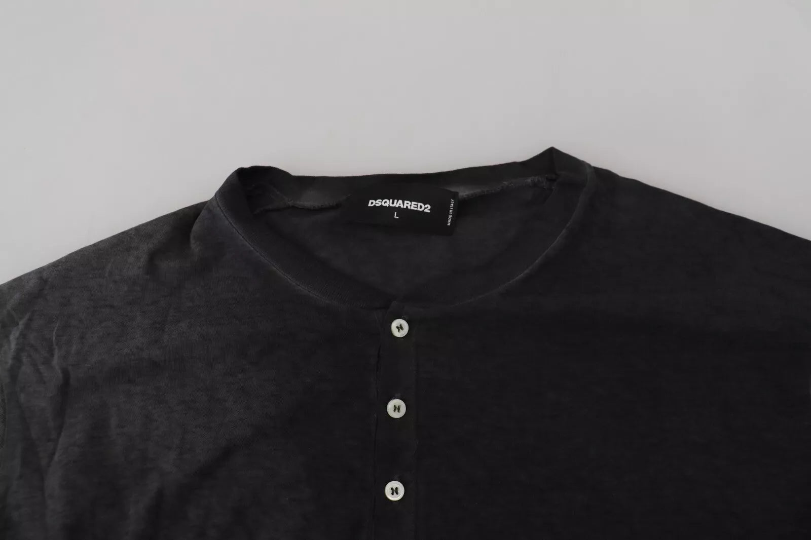 Dsquared² Black Cotton Linen Long Sleeves Pullover Men's Sweater