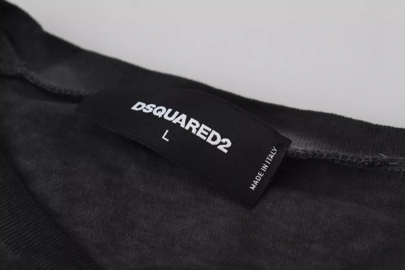 Dsquared² Black Cotton Linen Long Sleeves Pullover Men's Sweater