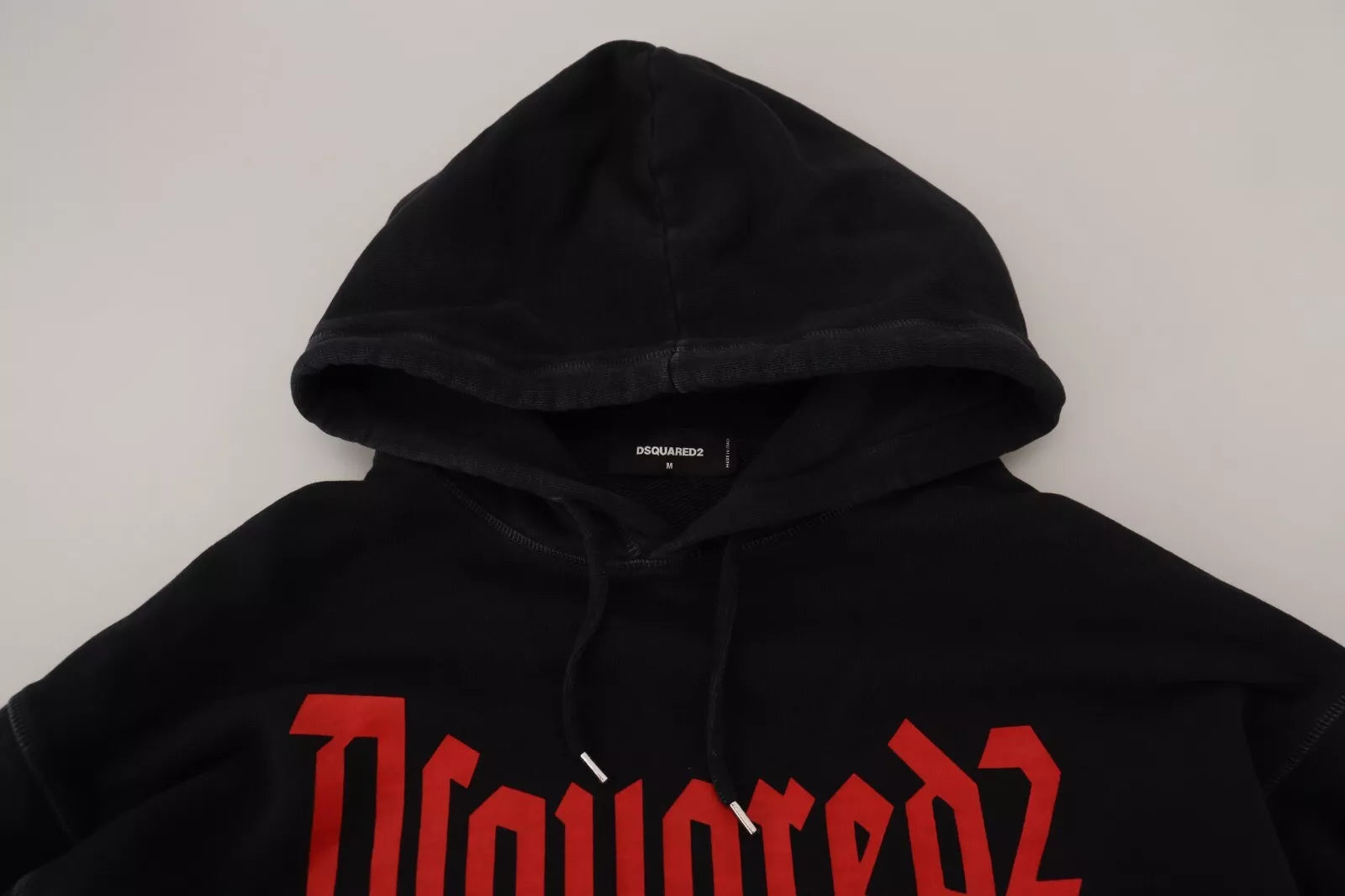 Dsquared² Black Cotton Hooded Printed Men Pullover Men's Sweater (Pre-Owned)