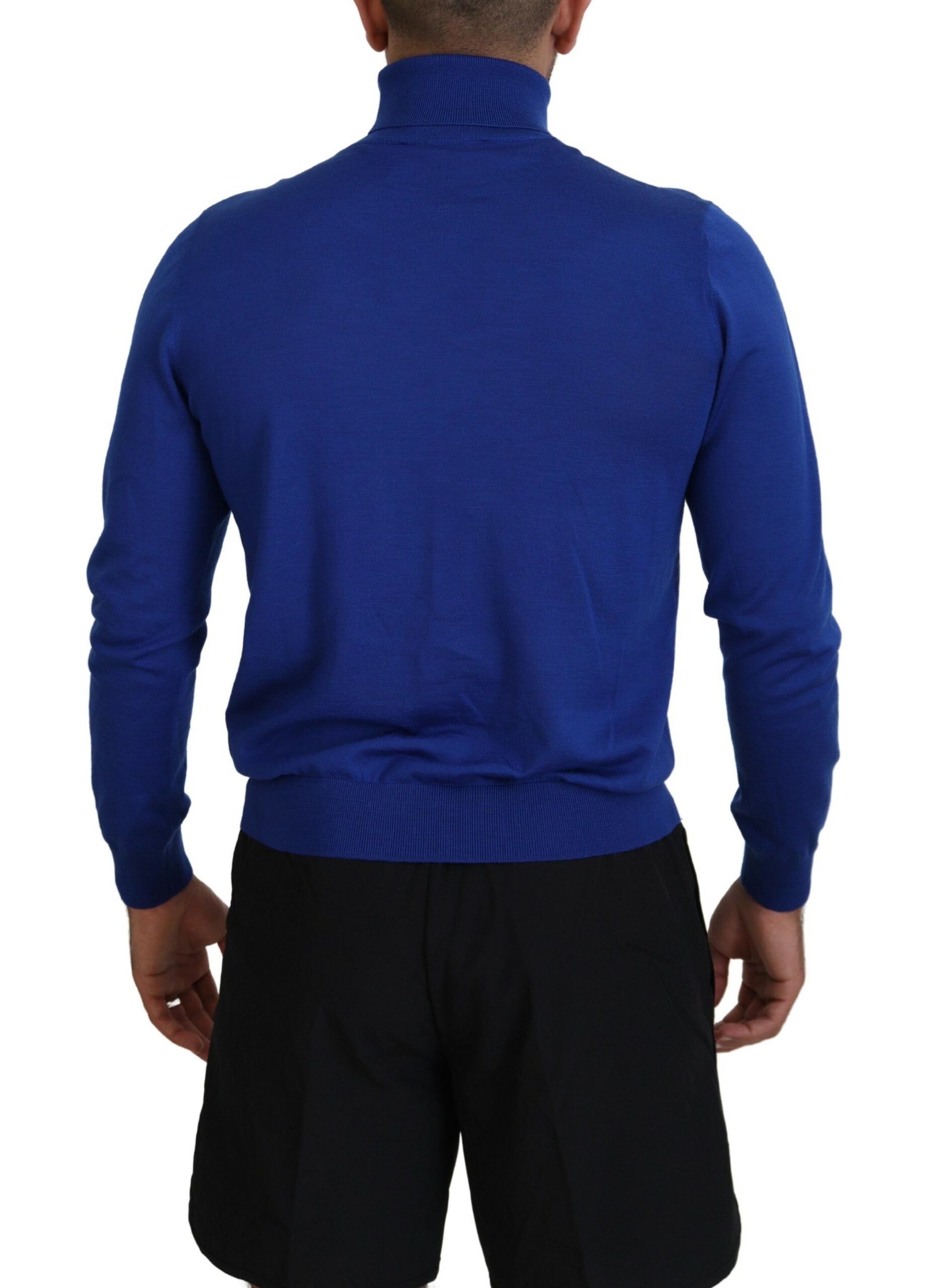 Dsquared² Blue Logo Print Long Sleeves Turtle Neck Men's Sweater (Pre-Owned)