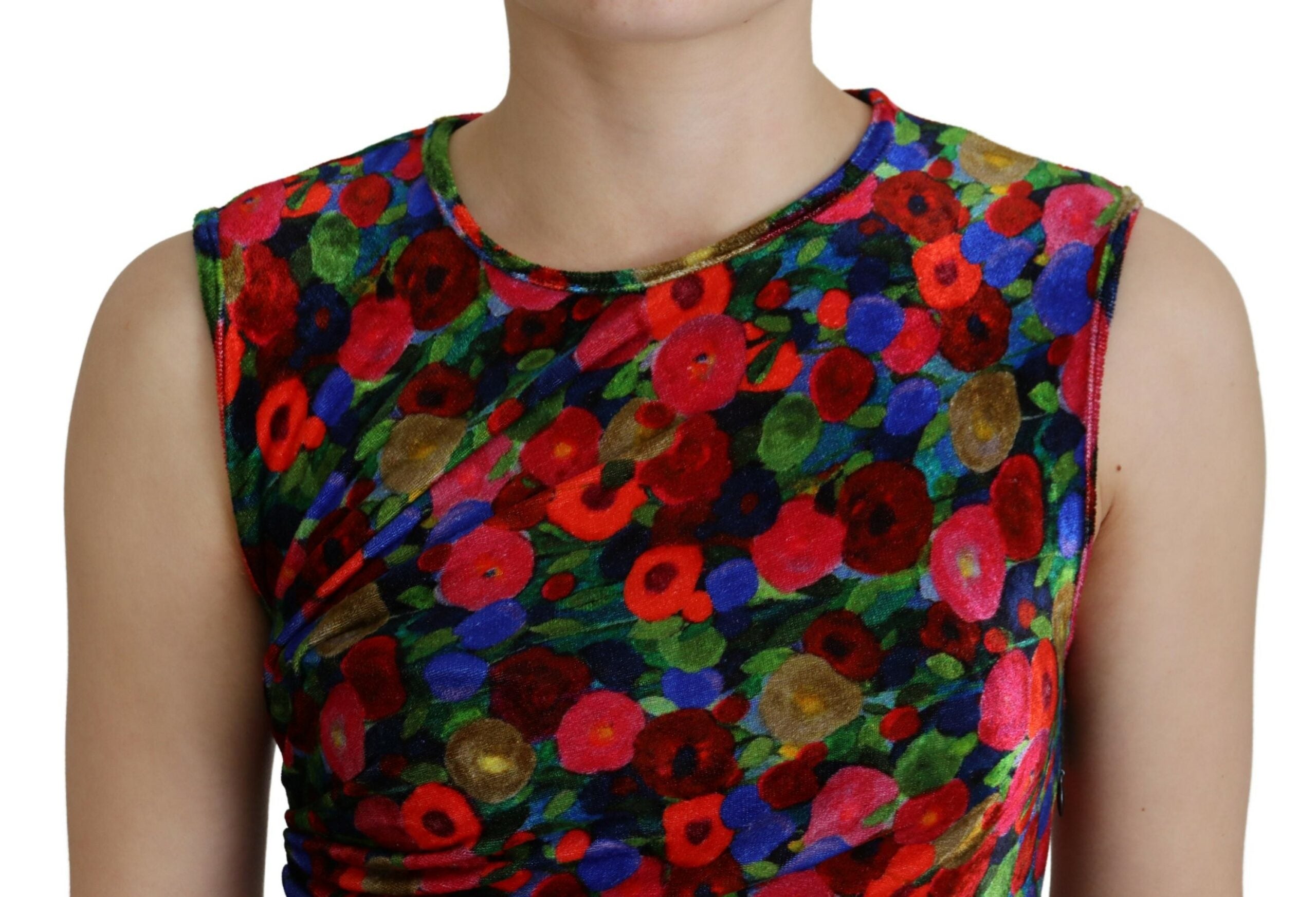 Dsquared² Multicolor Floral Bodycon Ruched Maxi Women's Dress (Pre-Owned)