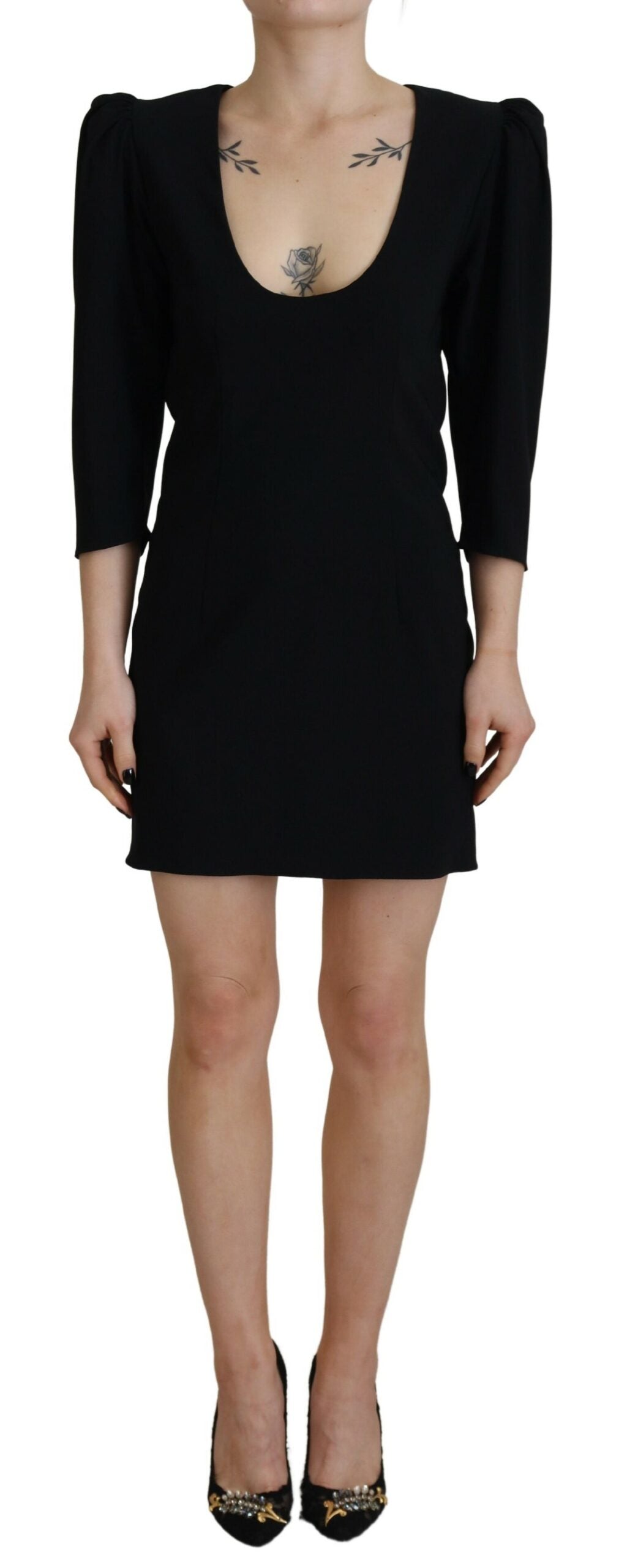 Dsquared² Black Polyester Long Sleeves Bodycon Sheath Women's Dress (Pre-Owned)