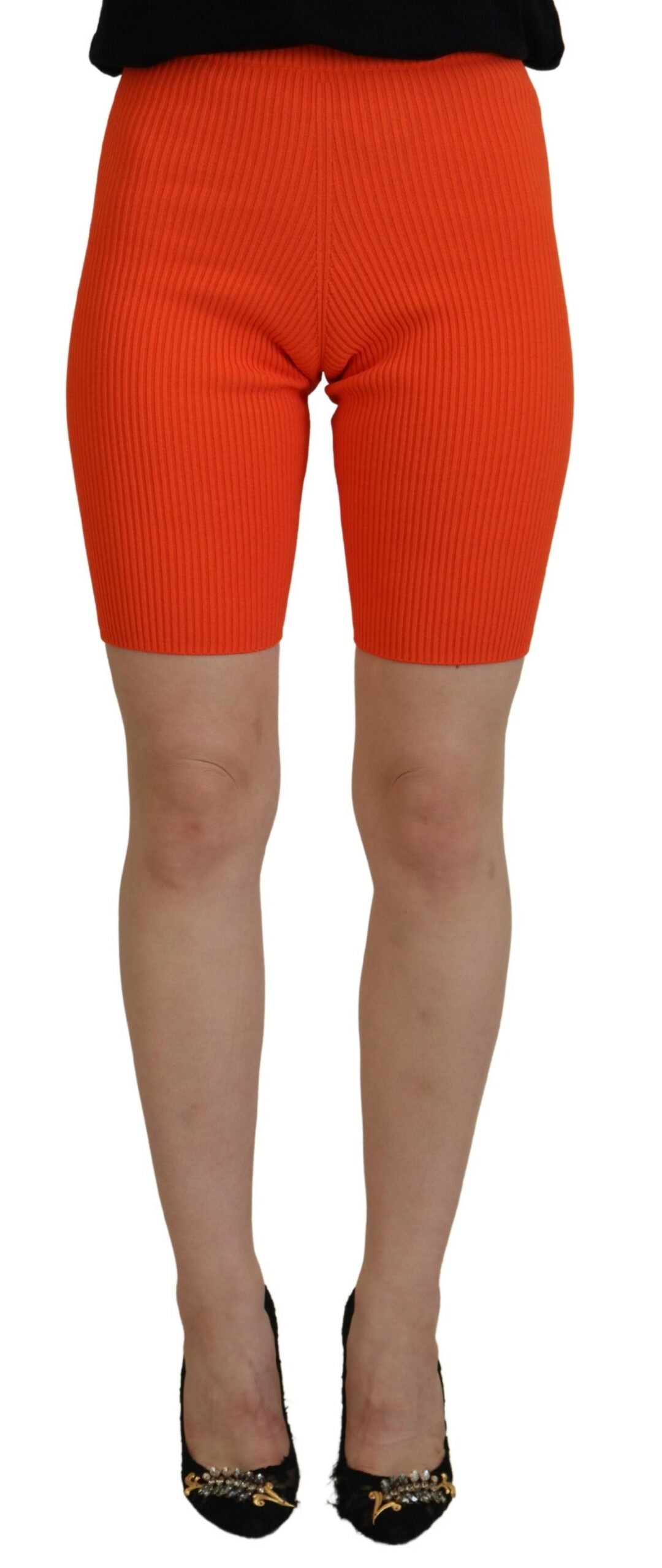 Dsquared² Orange Viscose Mid Waist Slim Fit Bermuda Women's Shorts (Pre-Owned)