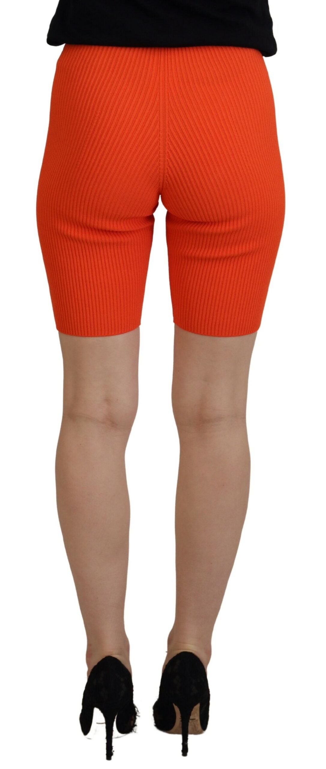 Dsquared² Orange Viscose Mid Waist Slim Fit Bermuda Women's Shorts (Pre-Owned)