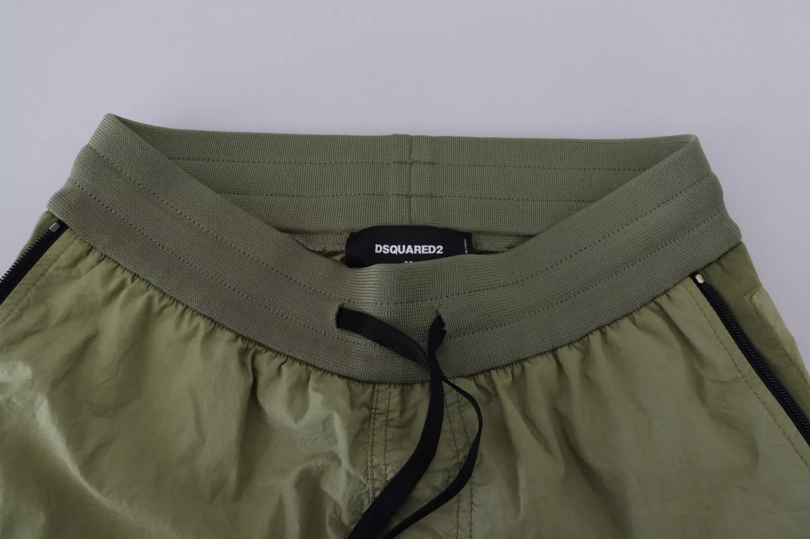 Dsquared² Green Cotton Mid Waist Drawstring Tapered Women's Shorts (Pre-Owned)
