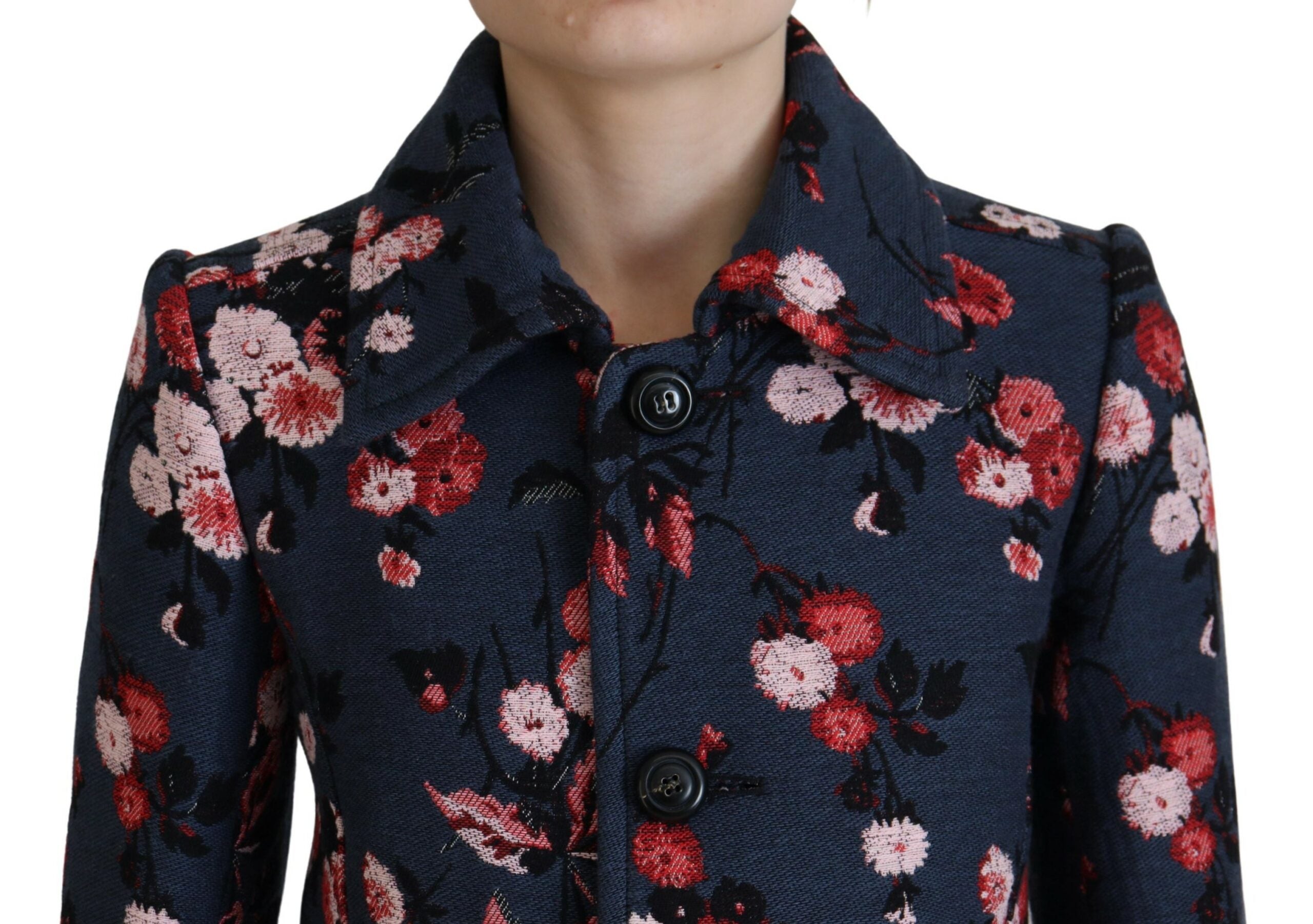 Dsquared² Multicolor Printed Women Long Coat Blazer Women's Jacket (Pre-Owned)