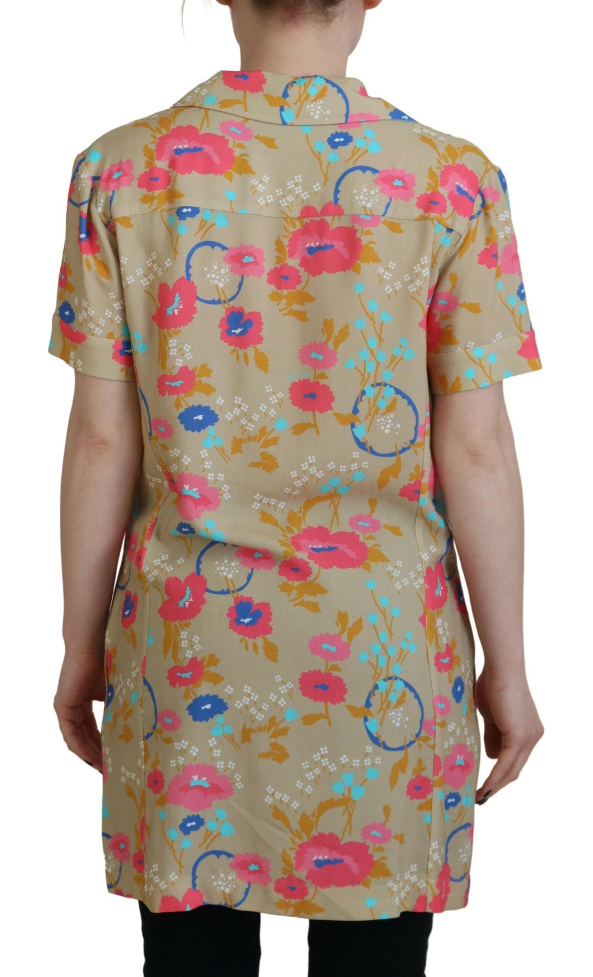 Dsquared² Multicolor Printed Collared Button Front Long Blouse Women's Top (Pre-Owned)