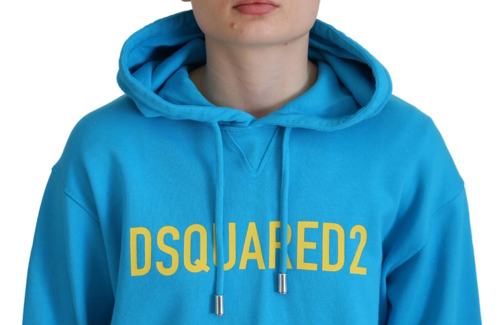 Dsquared² Blue Logo Print Cotton Hoodie Sweatshirt Women's Sweater (Pre-Owned)
