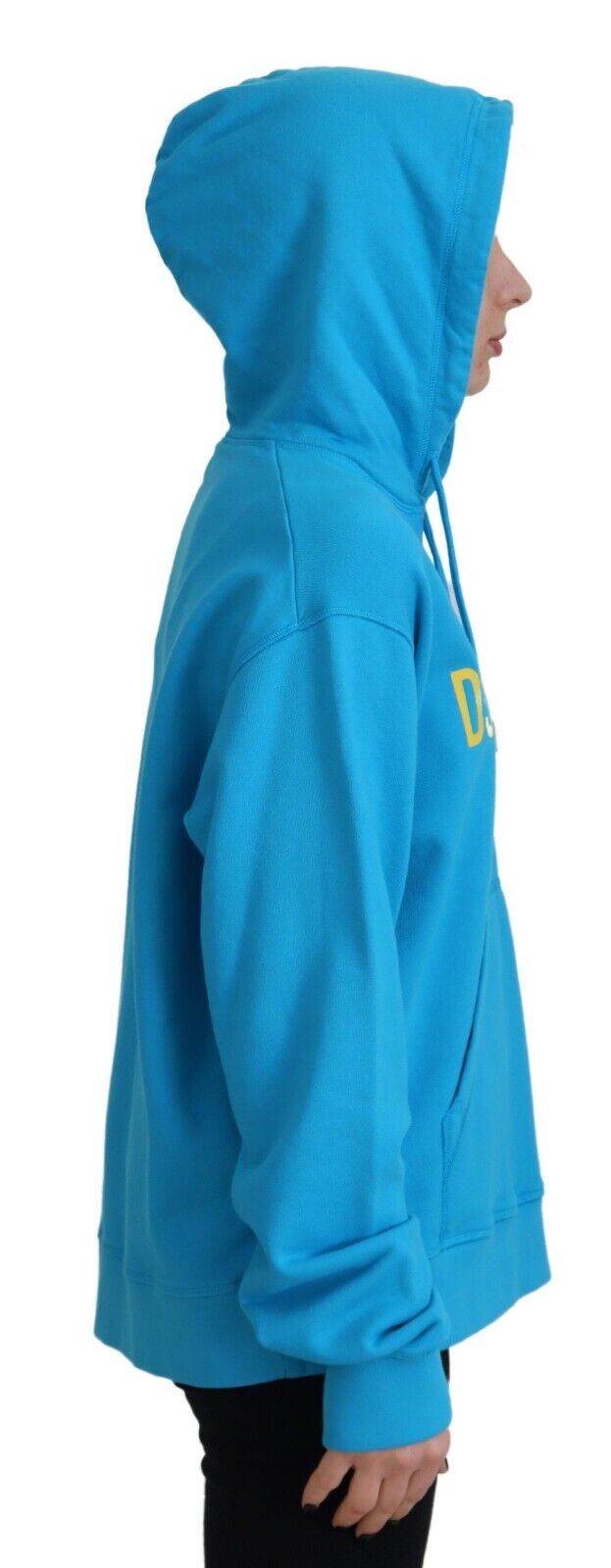 Dsquared² Blue Logo Print Cotton Hoodie Sweatshirt Women's Sweater (Pre-Owned)