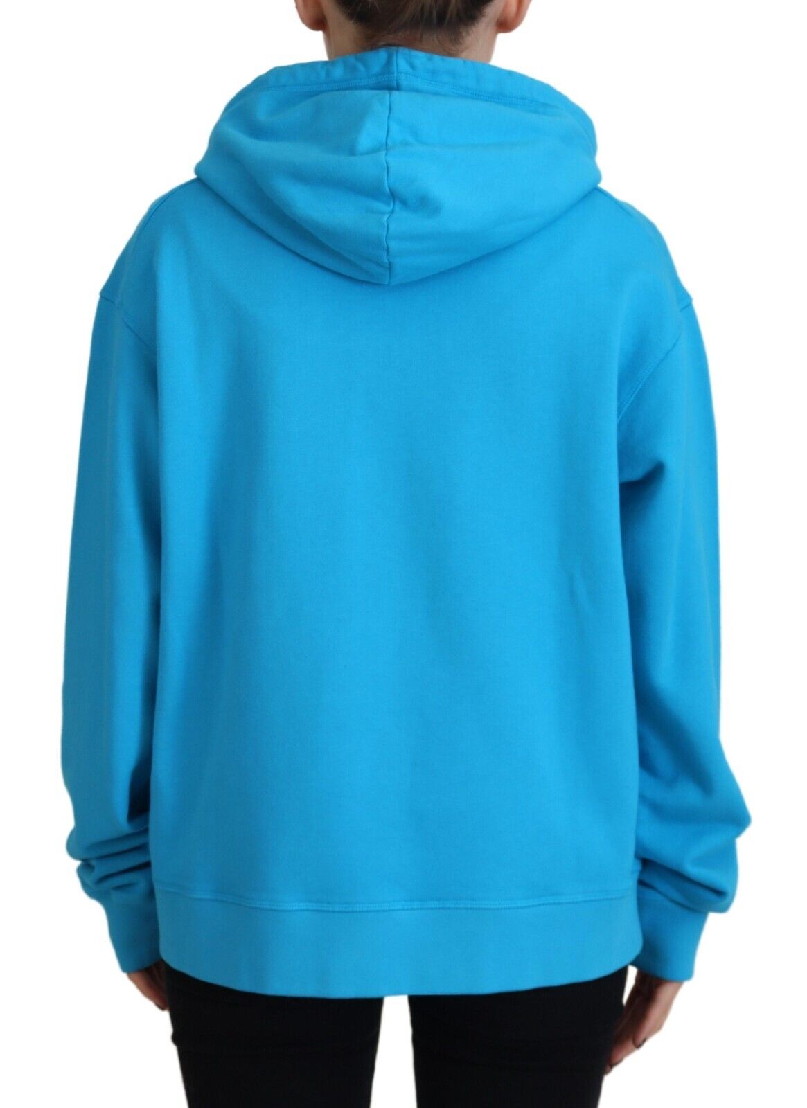 Dsquared² Blue Logo Print Cotton Hoodie Sweatshirt Women's Sweater (Pre-Owned)