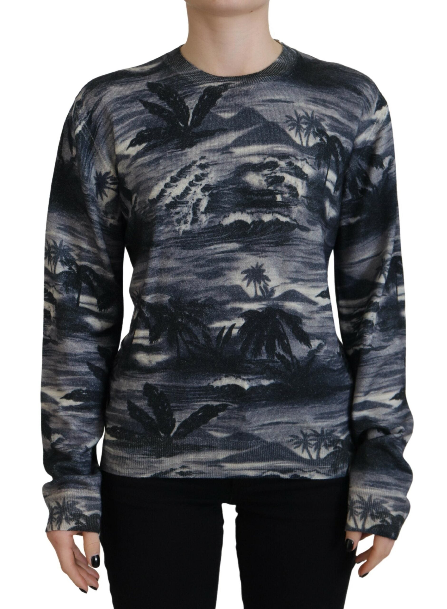 Dsquared² Black Long Sleeve Thunder Sky Print Casual Women's Sweater (Pre-Owned)