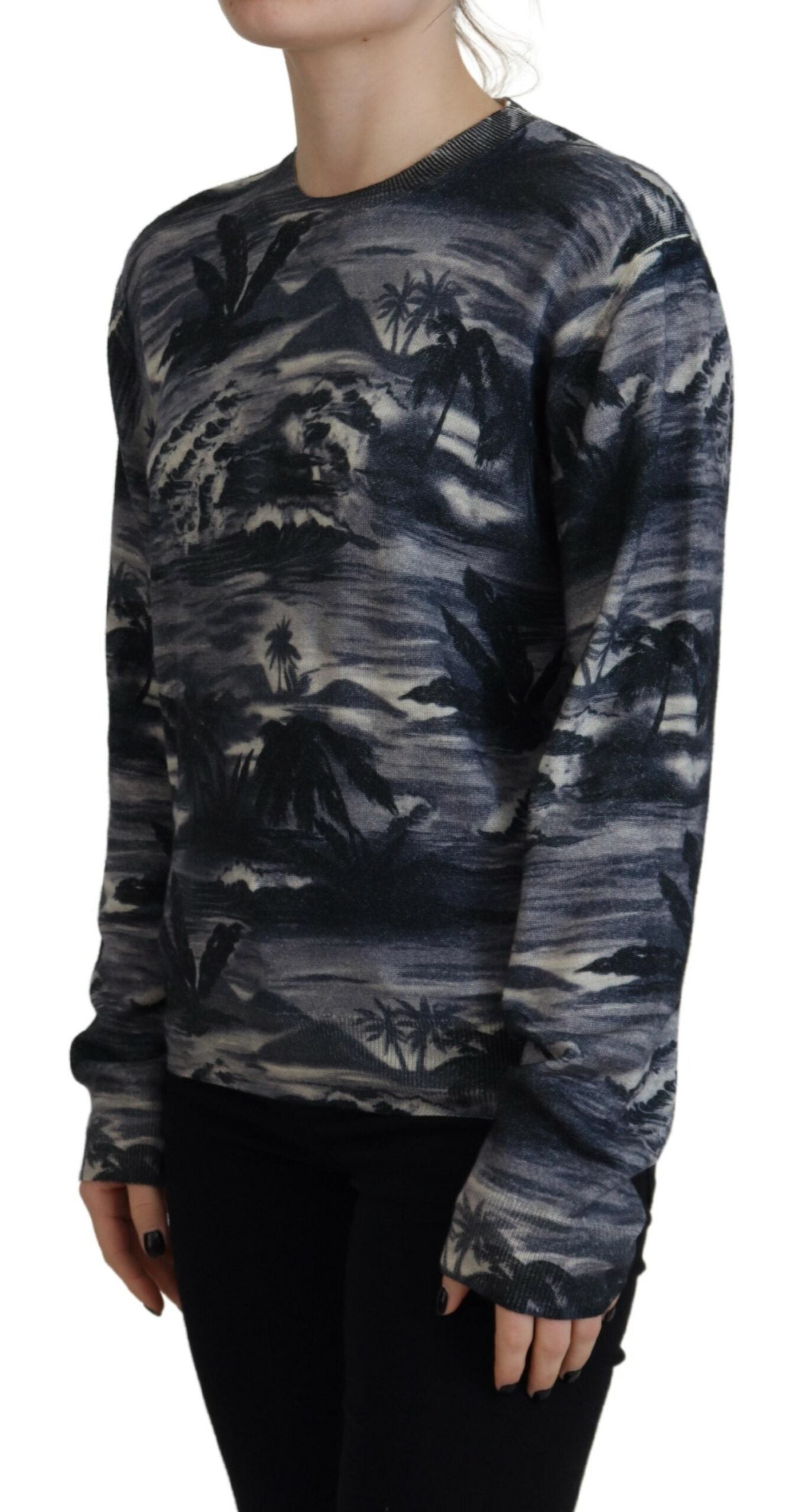 Dsquared² Black Long Sleeve Thunder Sky Print Casual Women's Sweater (Pre-Owned)