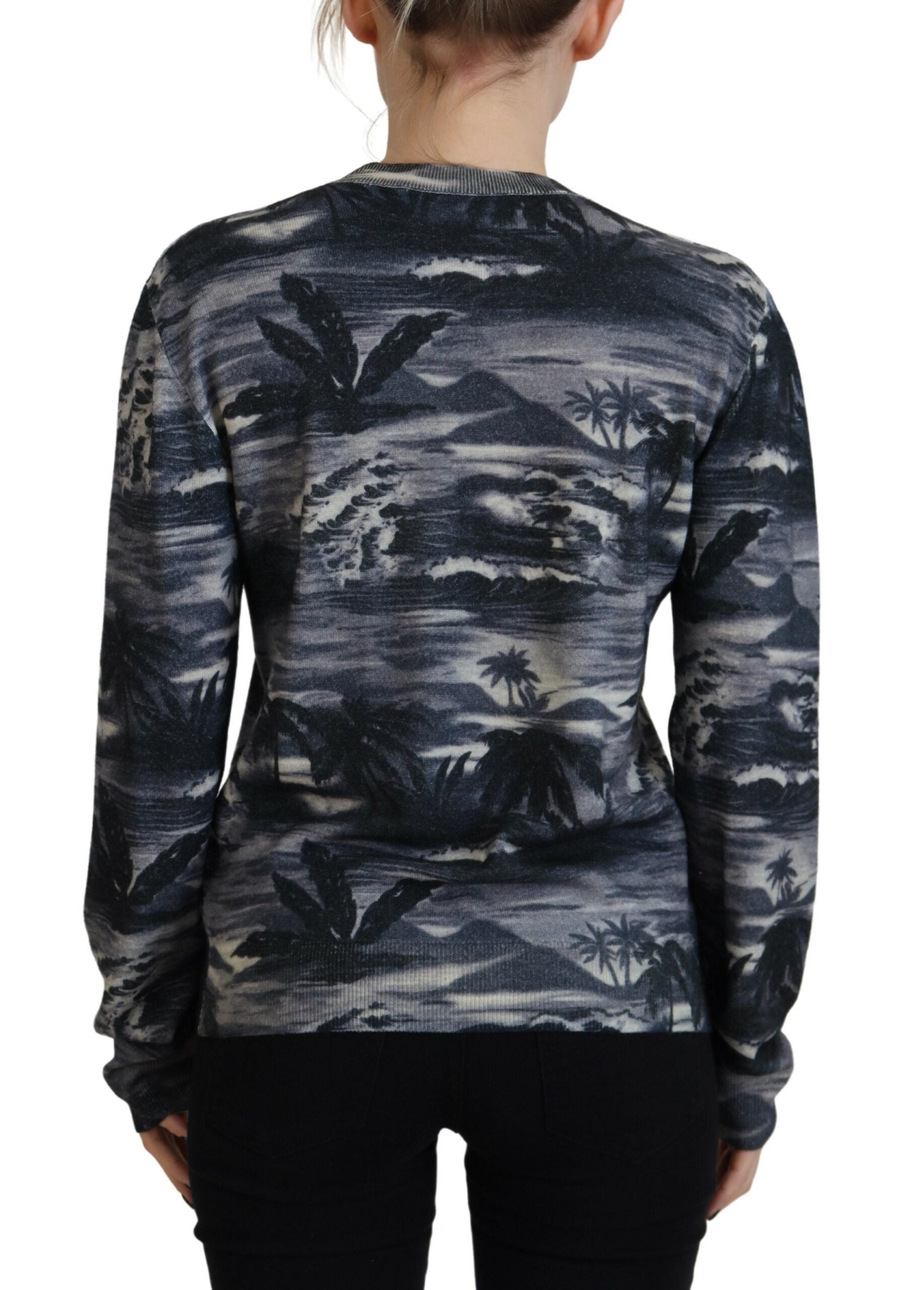Dsquared² Black Long Sleeve Thunder Sky Print Casual Women's Sweater (Pre-Owned)