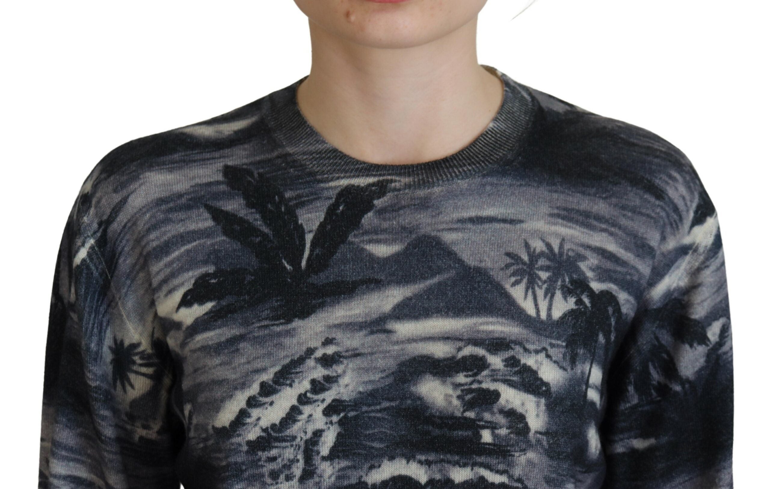 Dsquared² Black Long Sleeve Thunder Sky Print Casual Women's Sweater (Pre-Owned)
