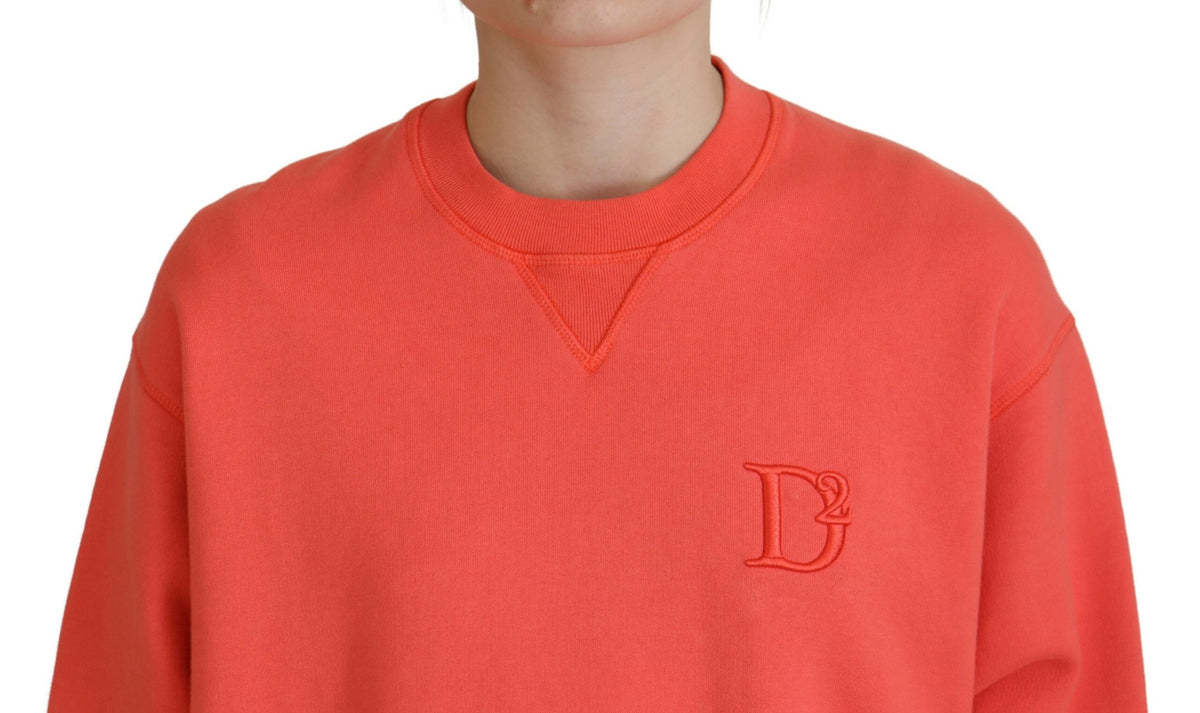Dsquared² Pink Logo Embroidery Women Long Sleeve Women's Sweater (Pre-Owned)