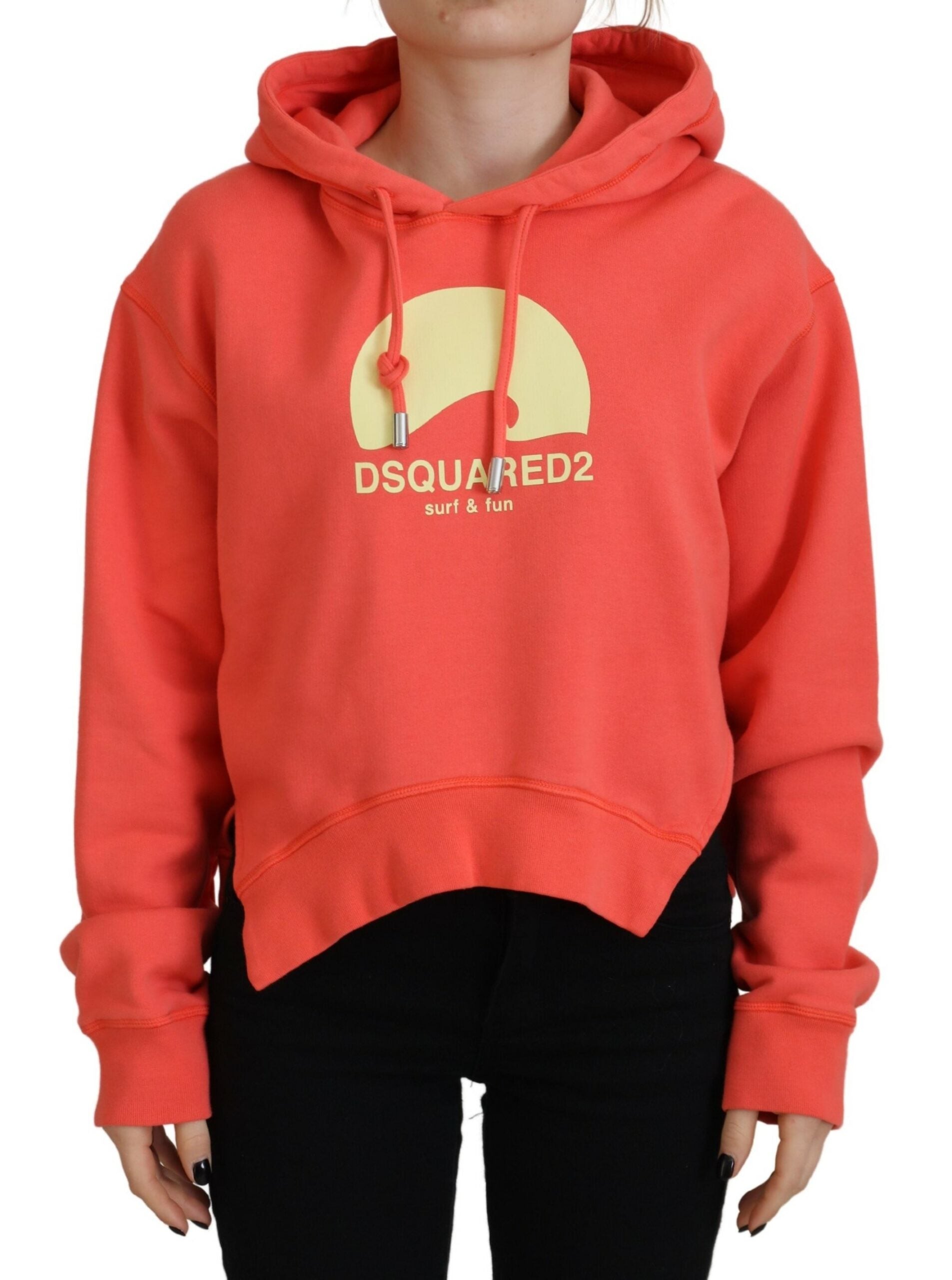 Dsquared² Pink Logo Print Cotton Hoodie Sweatshirt Women's Sweater (Pre-Owned)