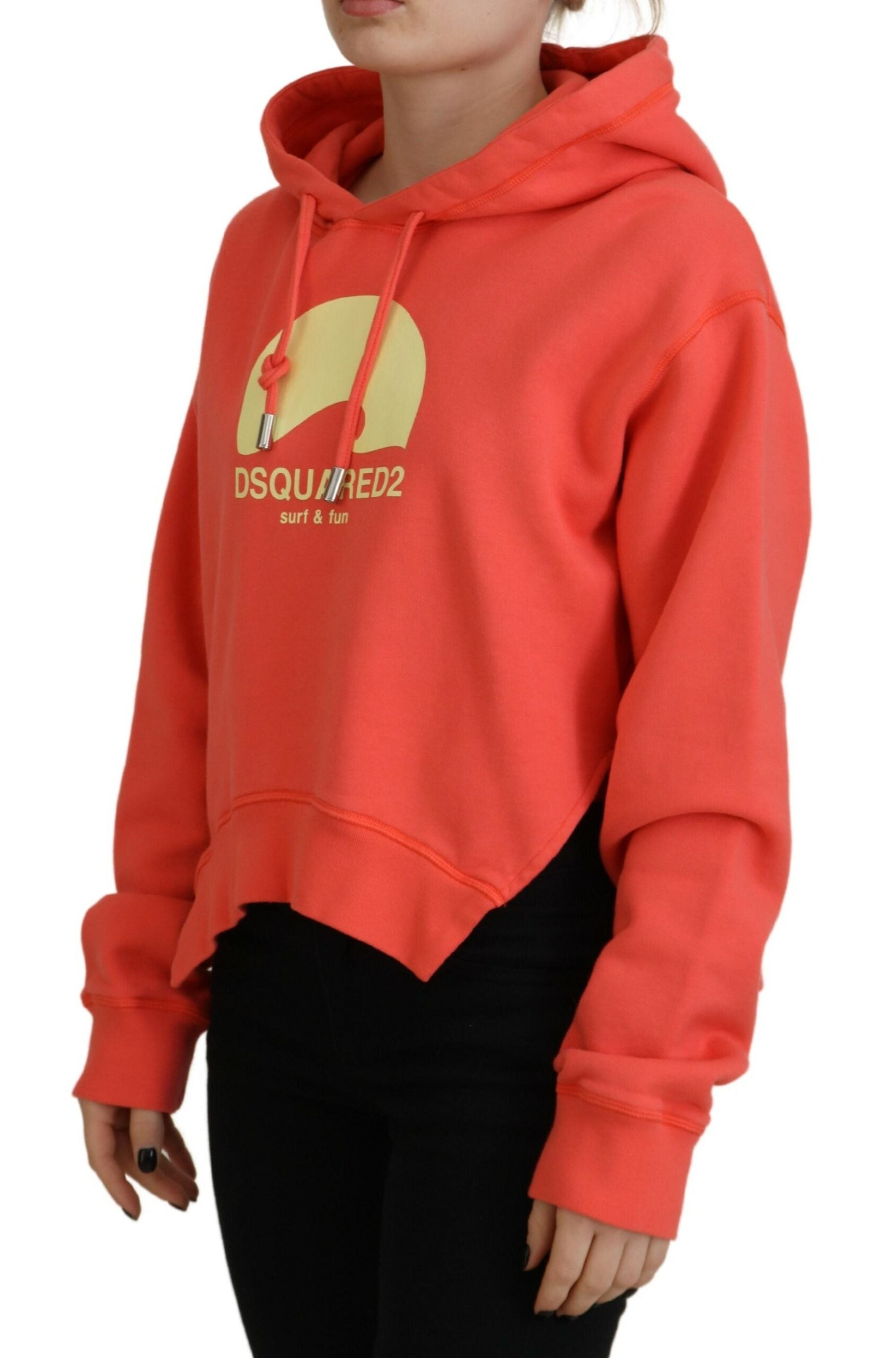 Dsquared² Pink Logo Print Cotton Hoodie Sweatshirt Women's Sweater (Pre-Owned)
