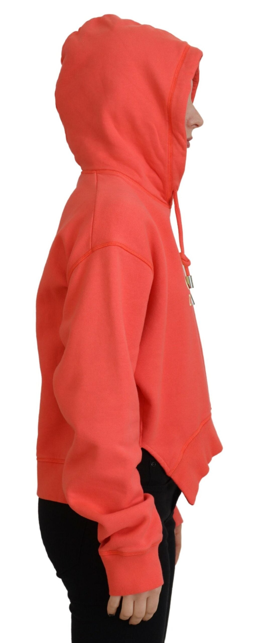 Dsquared² Pink Logo Print Cotton Hoodie Sweatshirt Women's Sweater (Pre-Owned)