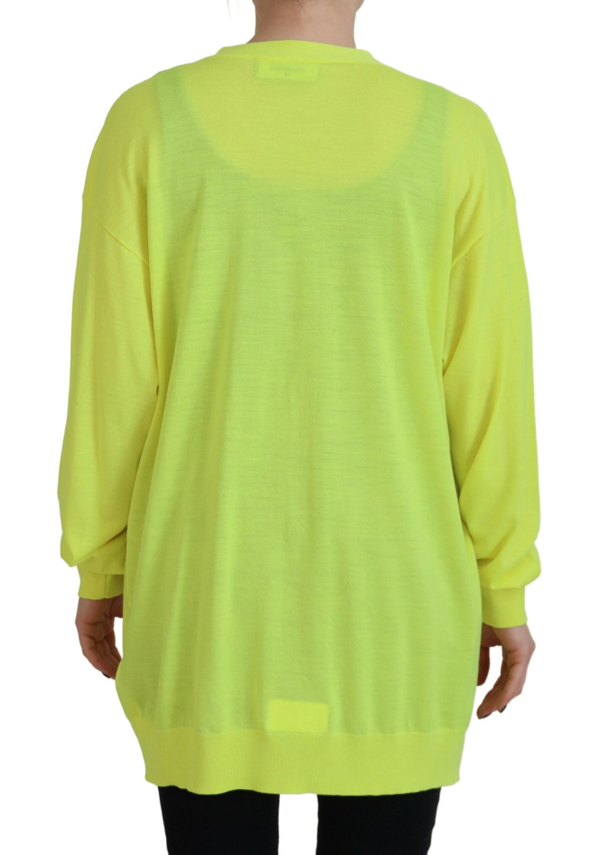 Dsquared² Yellow Wool Knitted Buttoned Cardigan Women's Sweater (Pre-Owned)
