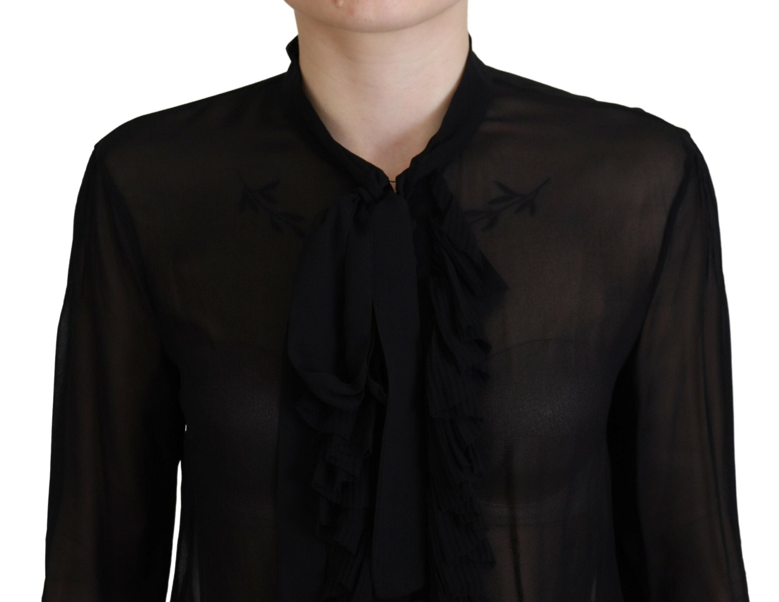 Dsquared² Black Viscose Long Sleeves See Through Blouse Women's Top (Pre-Owned)