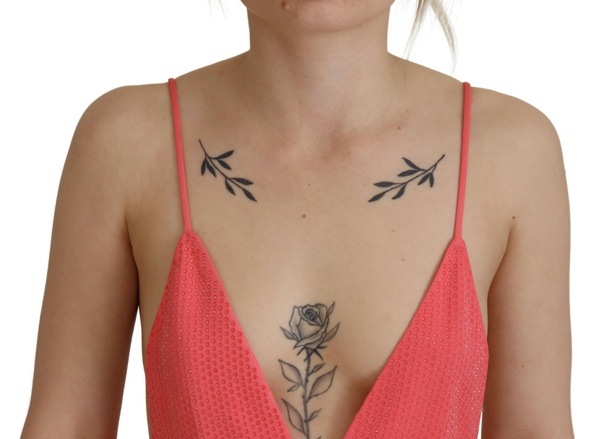 Dsquared² Pink Sleeveless Spaghetti Strap Cami V-neck Women's Top (Pre-Owned)