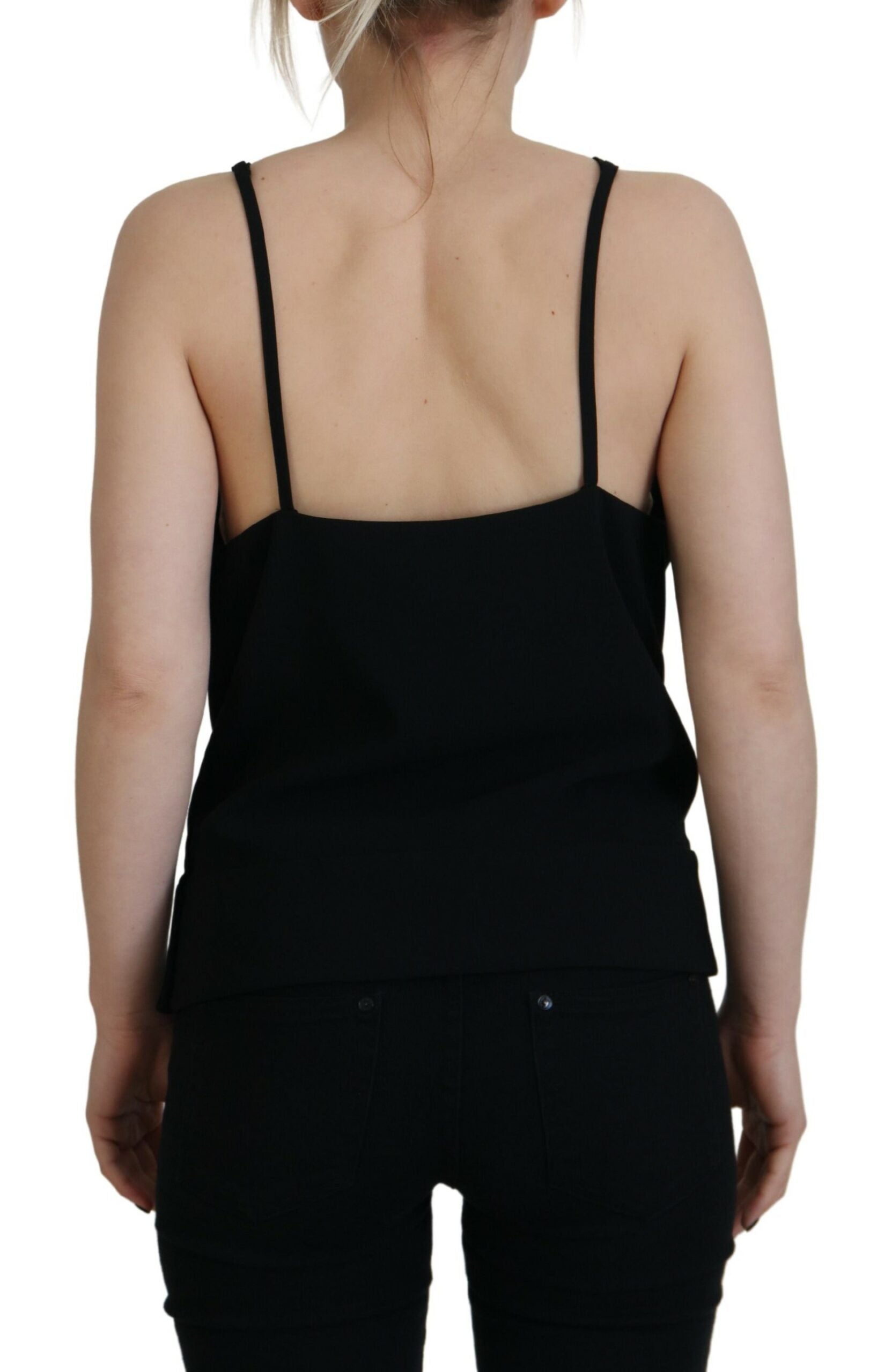 Dsquared² Black Embellished Deep V-neck Sleeveless Tank Women's Top (Pre-Owned)