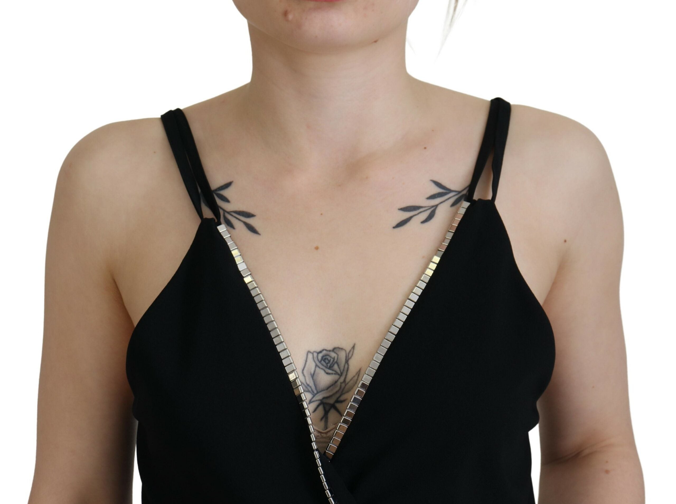 Dsquared² Black Embellished Deep V-neck Sleeveless Tank Women's Top (Pre-Owned)