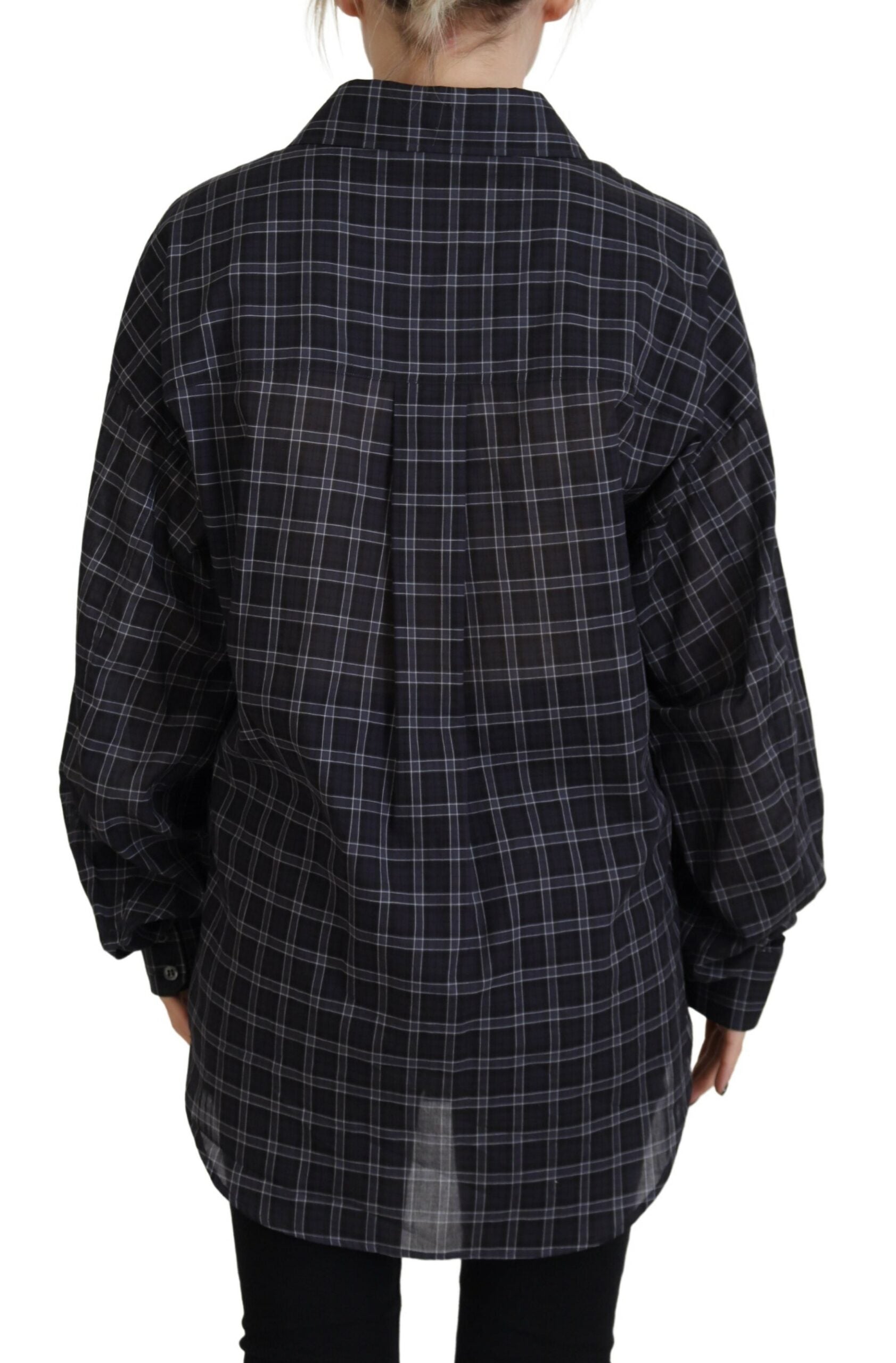 Dsquared² Black Checkered Collared Button Long Sleeves Women's Shirt (Pre-Owned)
