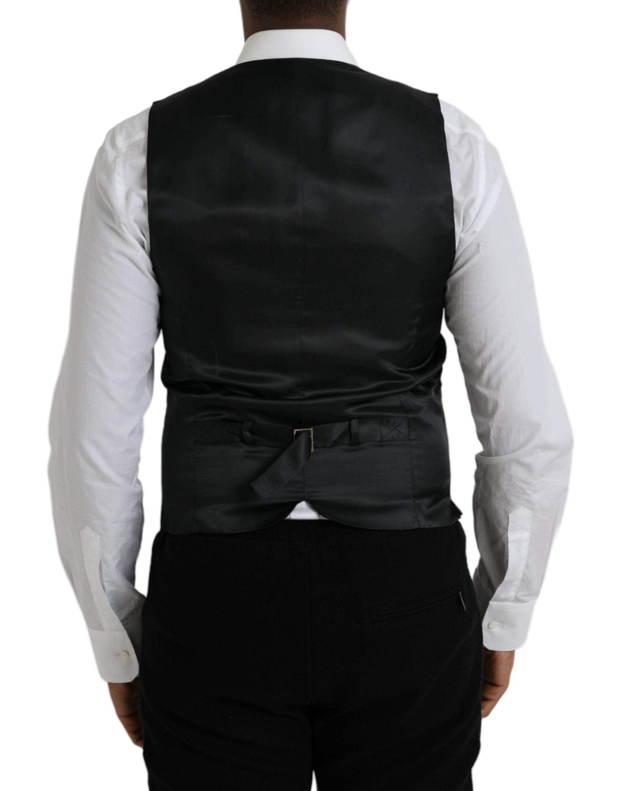 Dolce & Gabbana Gray Wool Formal Dress Waistcoat Men's Vest