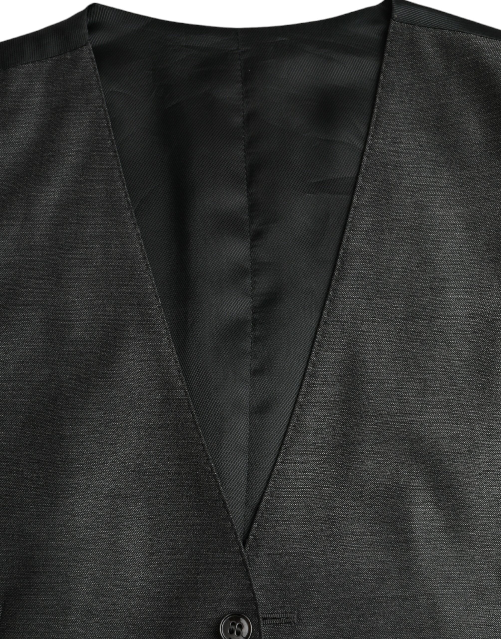 Dolce & Gabbana Gray Wool Formal Dress Waistcoat Men's Vest